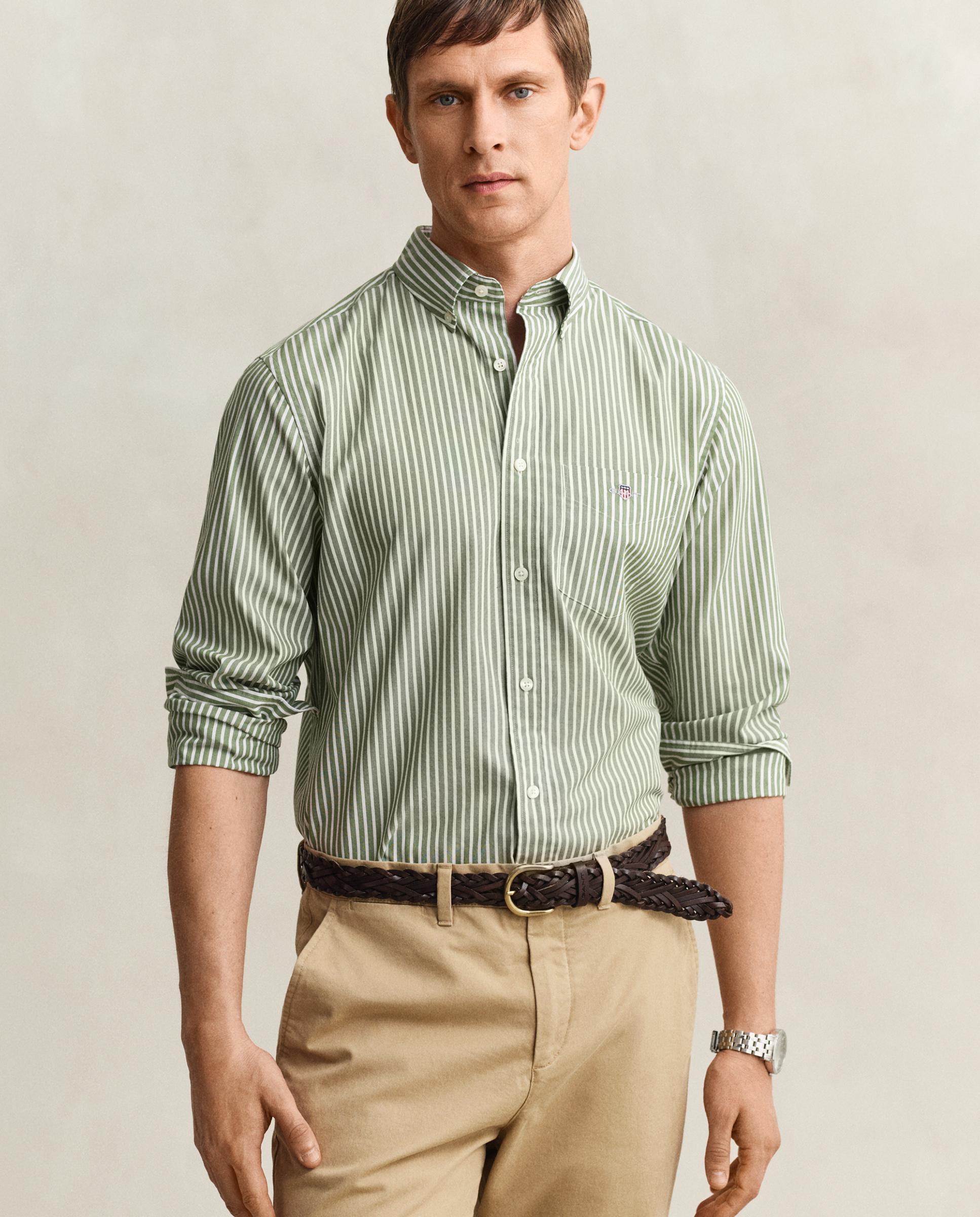 Imagem 0 de Camisa Clássica de Popelina Às Riscas