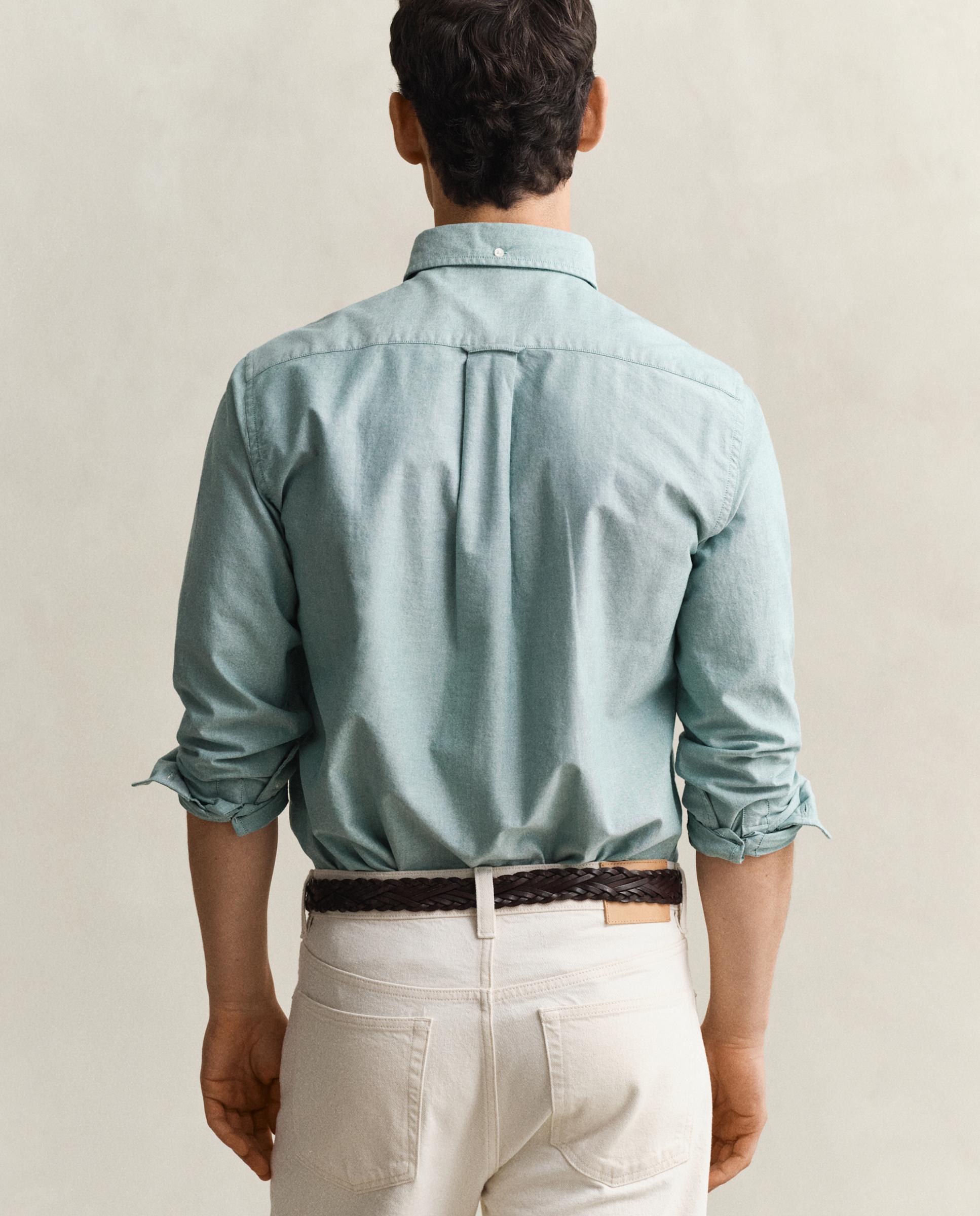 Camisa Oxford Clássica Regular Fit Verde Água-2