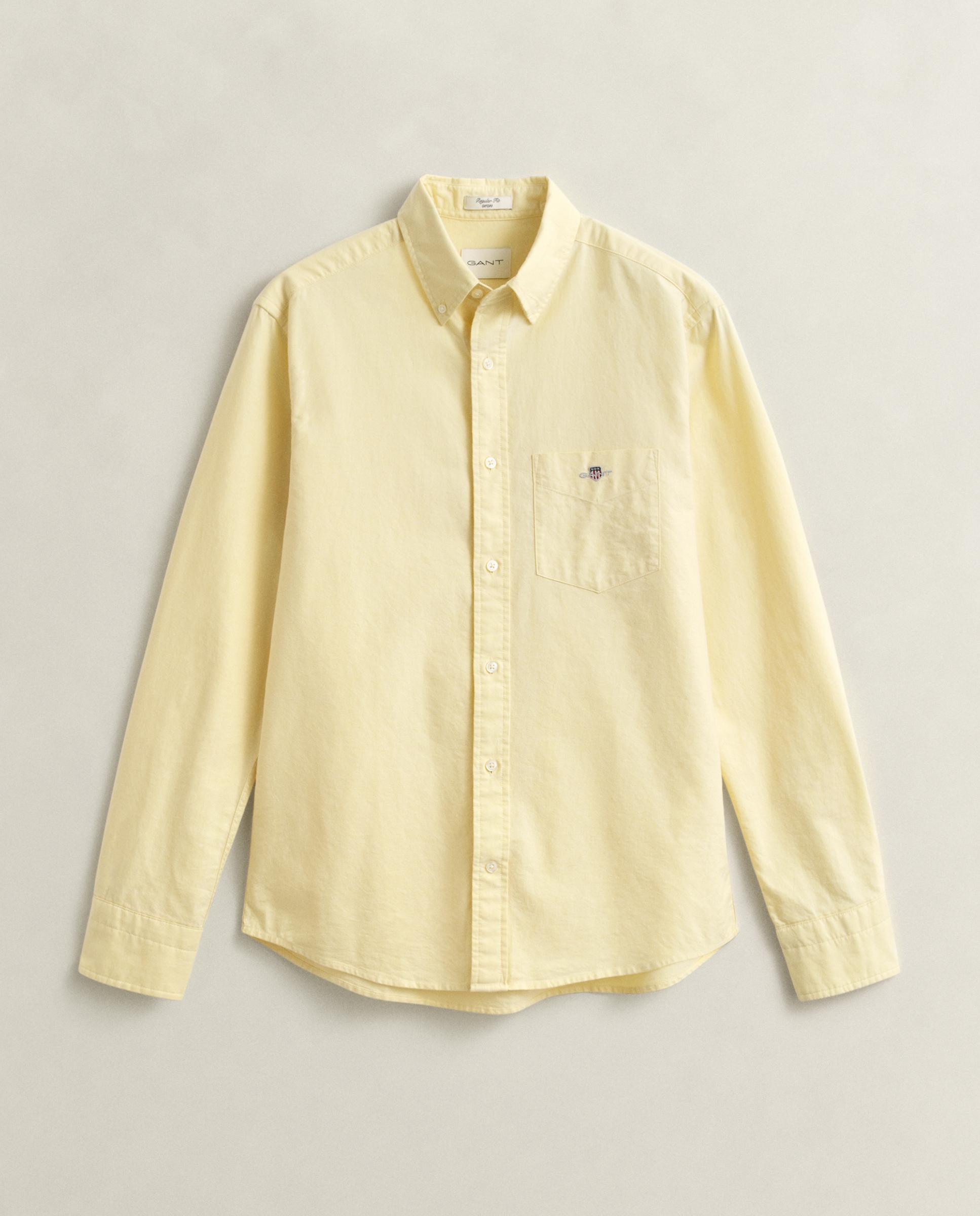 Camisa Oxford Clássica Regular Fit Amarelo-5