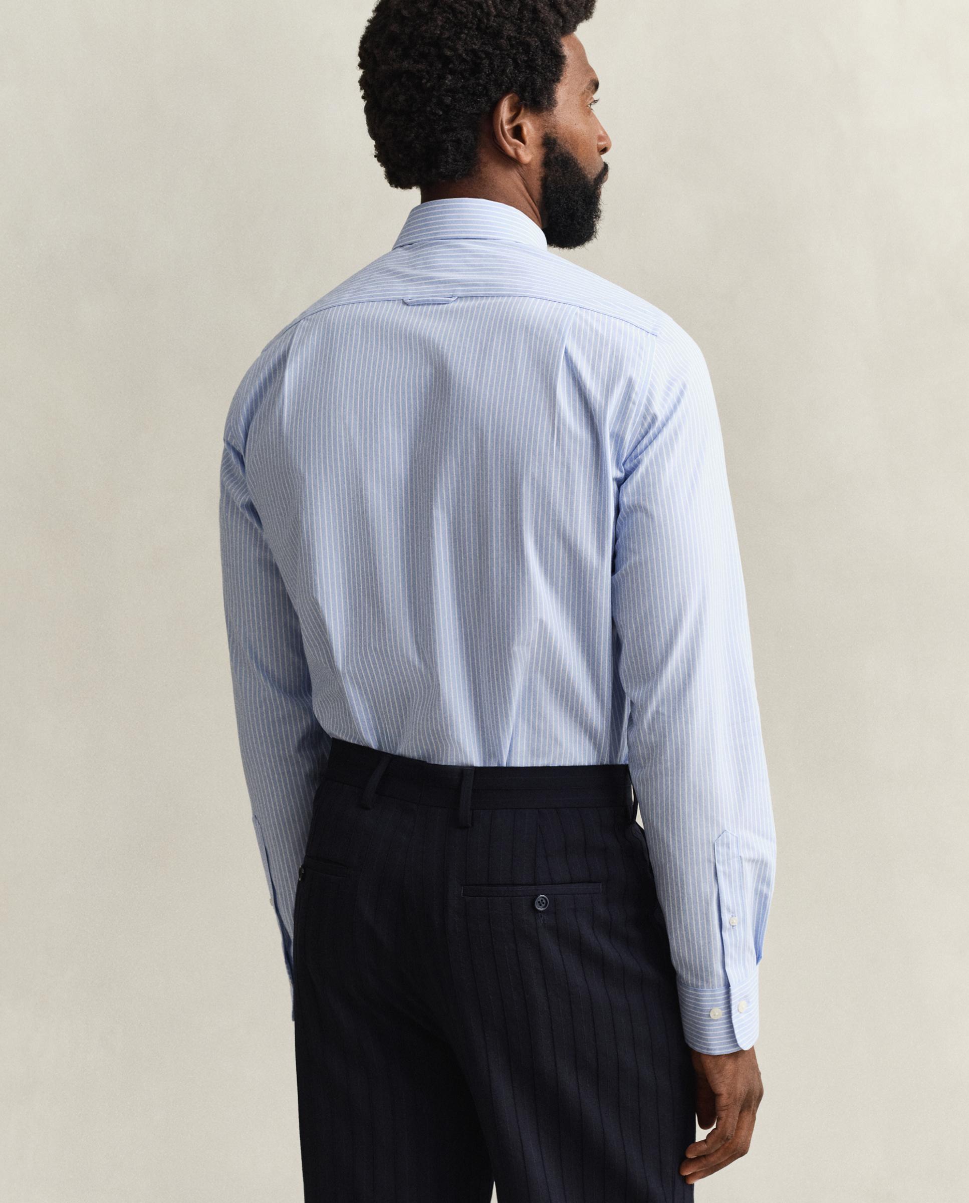 Camisa de Popelina Elástica Às Riscas Azul-celeste-2