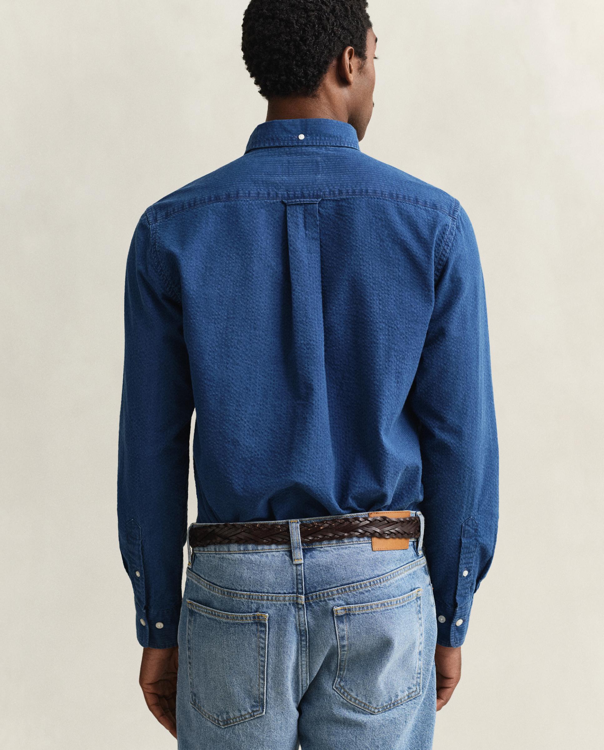 Camisa de Sirsaca em Azul Índigo Azul-2