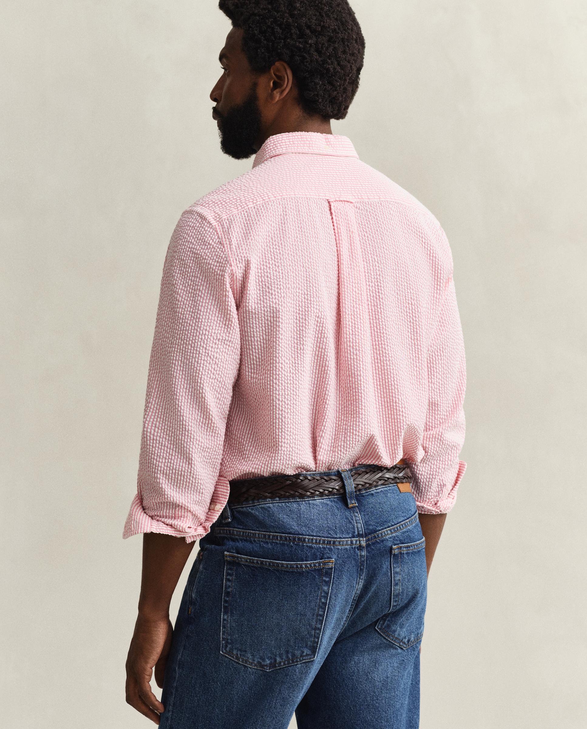 Camisa Regular Fit de Sirsaca Às Riscas Rosa-claro-2