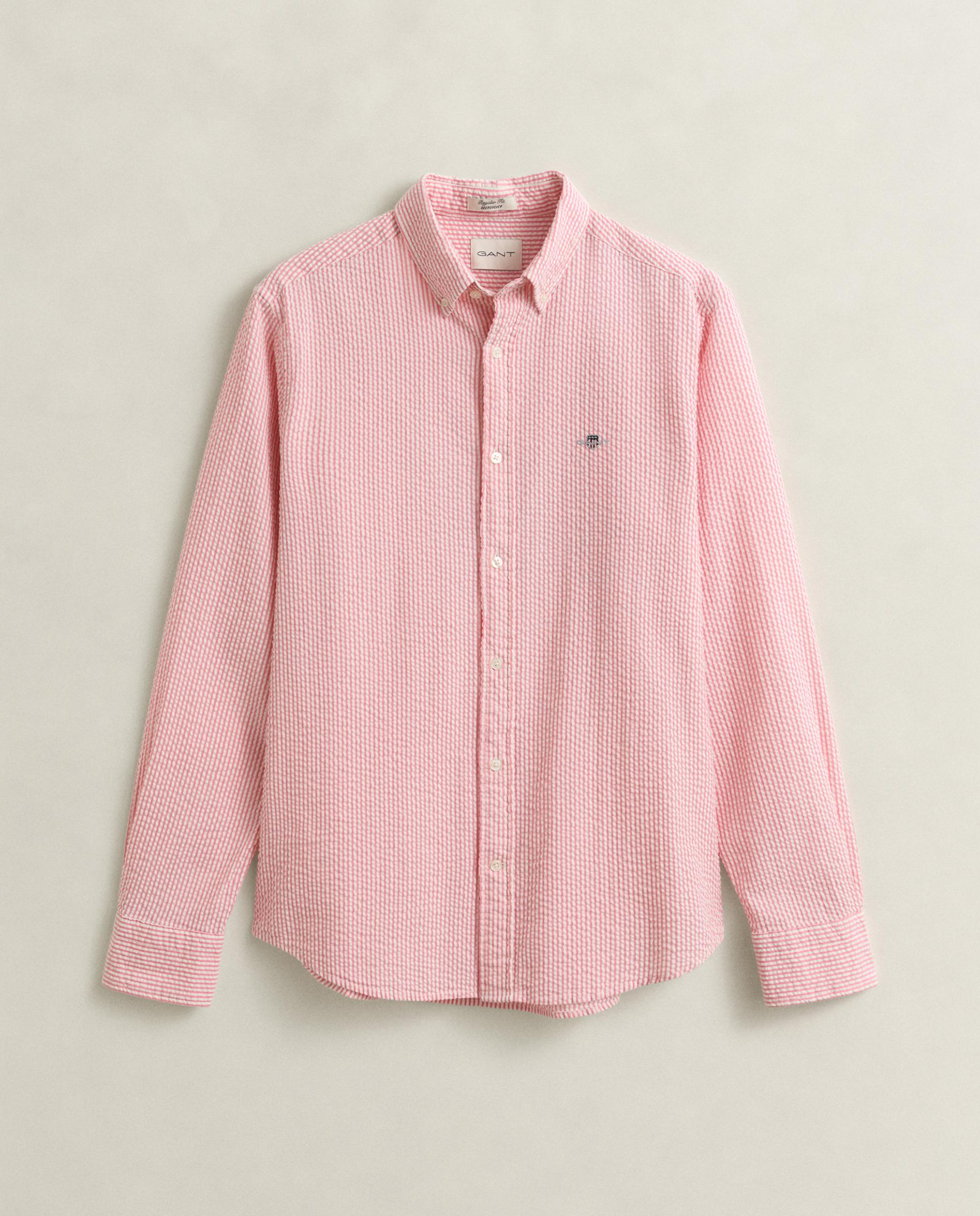 Camisa Regular Fit de Sirsaca Às Riscas Rosa-claro-5