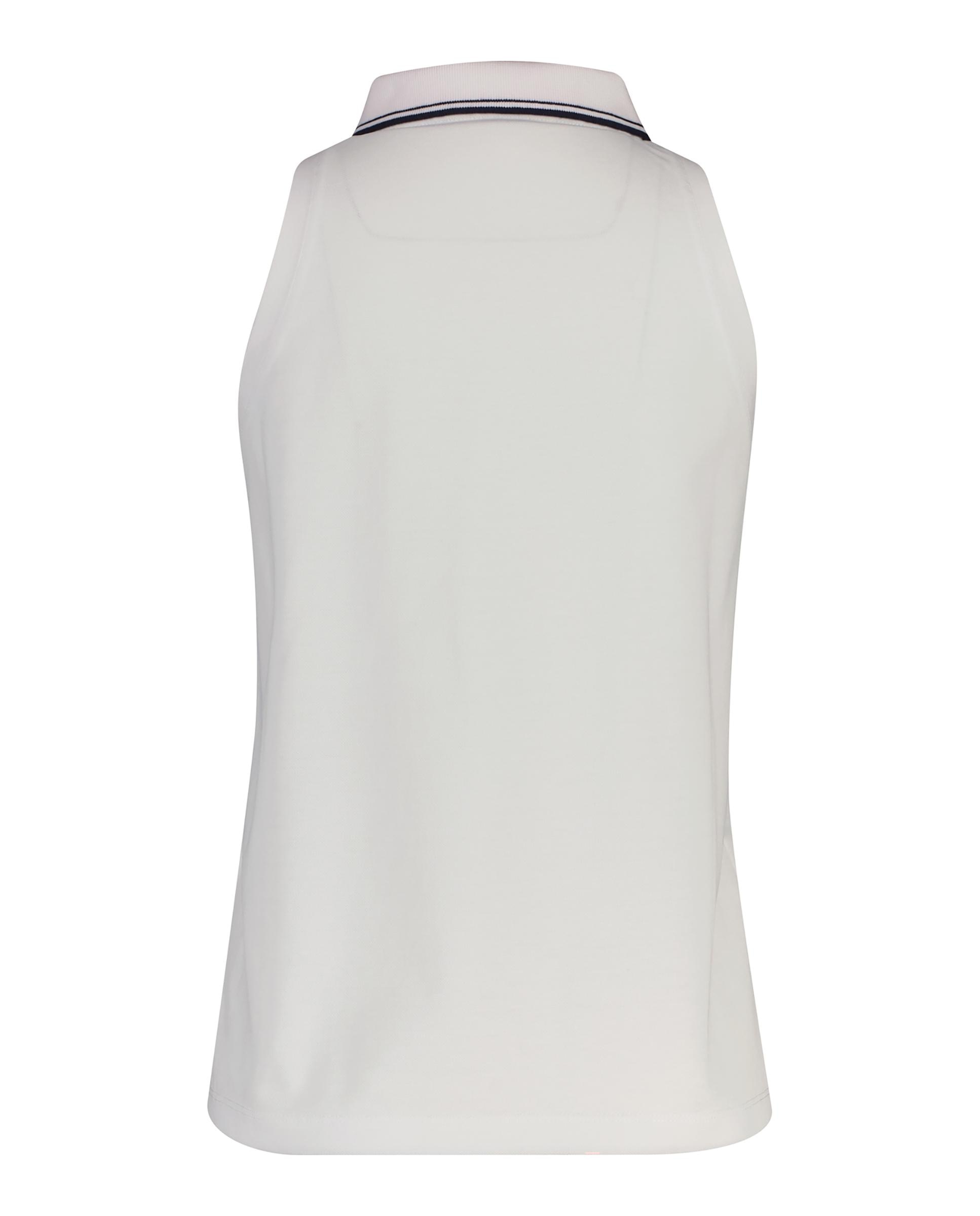 Polo de Piqué sem Mangas Branco-2