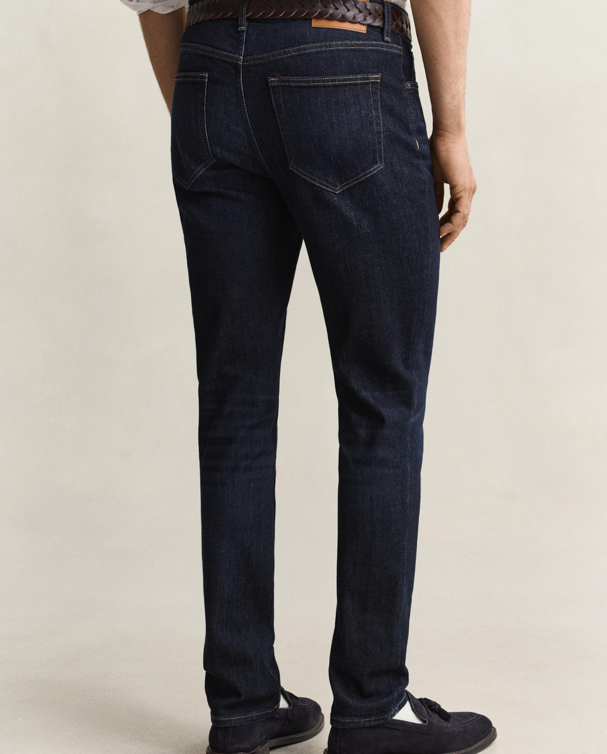 Jeans Slim Fit com Bolsos Azul-escuro-6