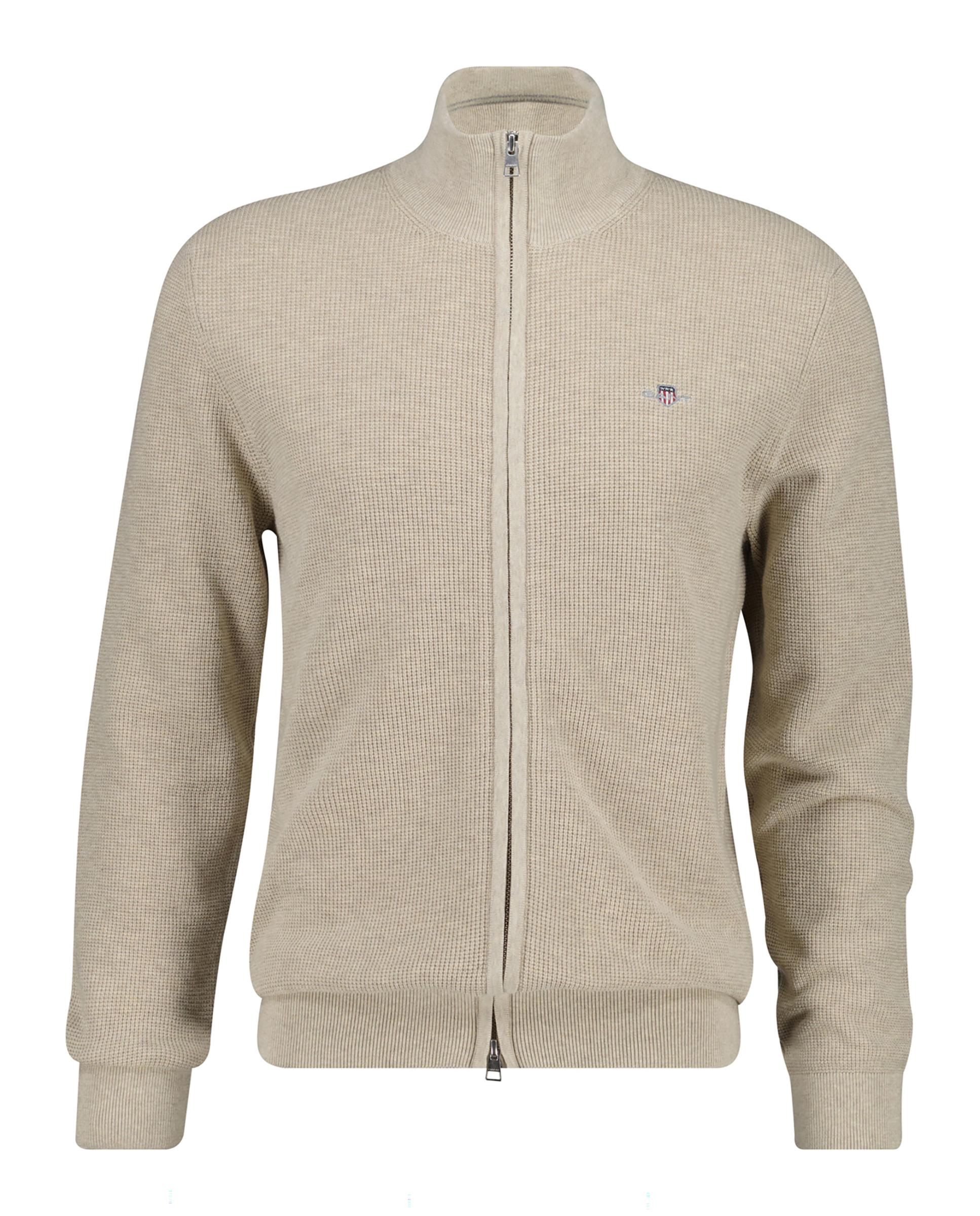 Imagem 0 de Cárdigan de Algodão com Fecho Zip e Textura