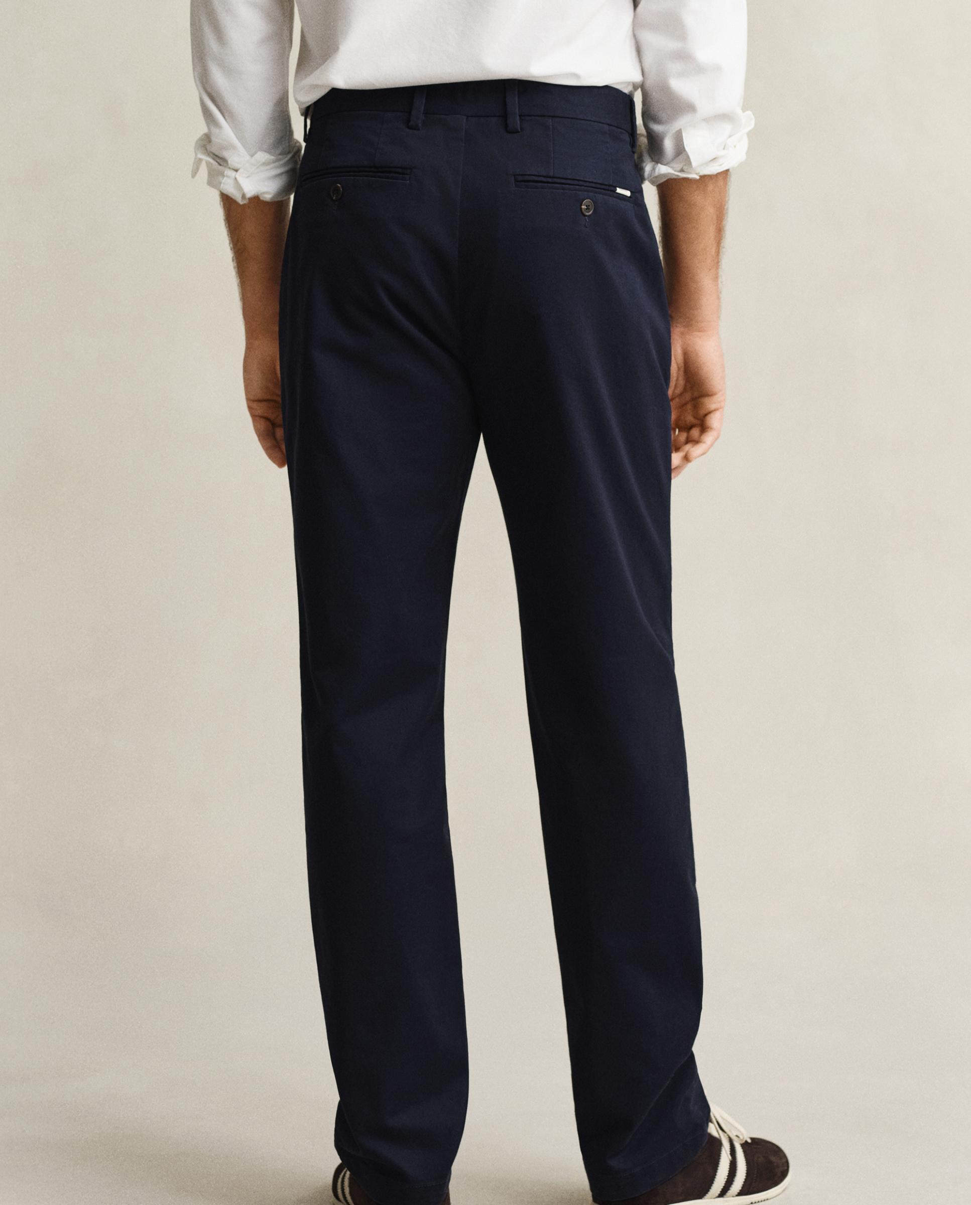 Calças Chino Regular Fit Smart Clássicas Azul-marinho-2