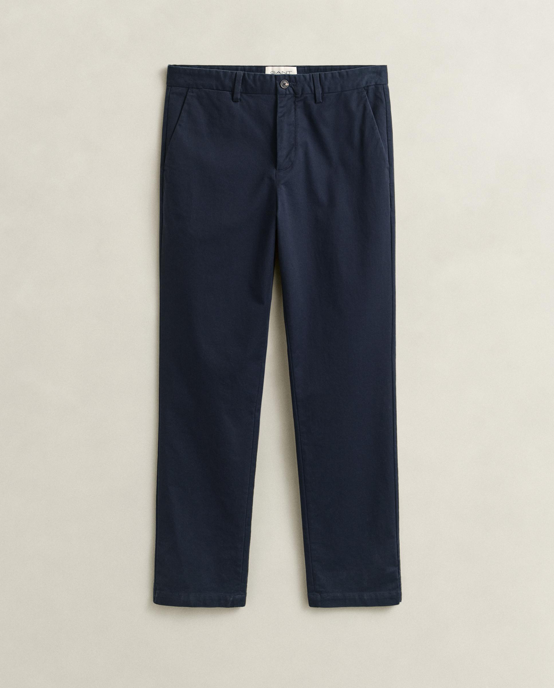 Calças Chino Regular Fit Smart Clássicas Azul-marinho-5