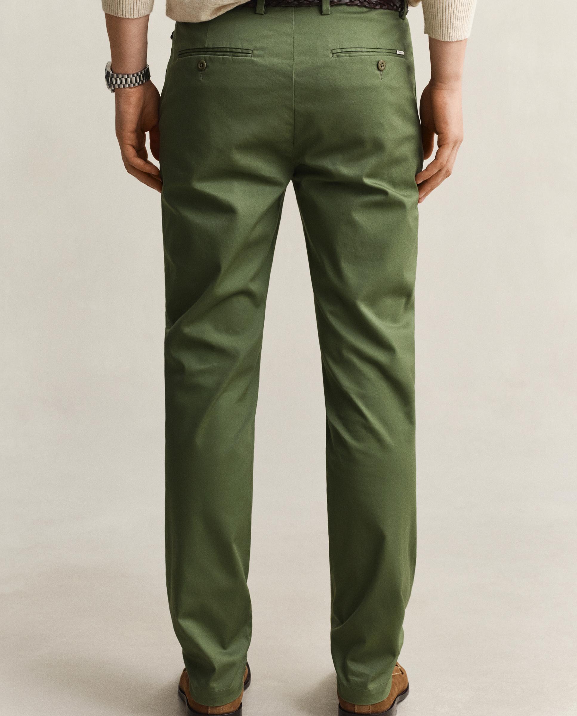 Calças Chino Regular Sport Clássicas Verde-2