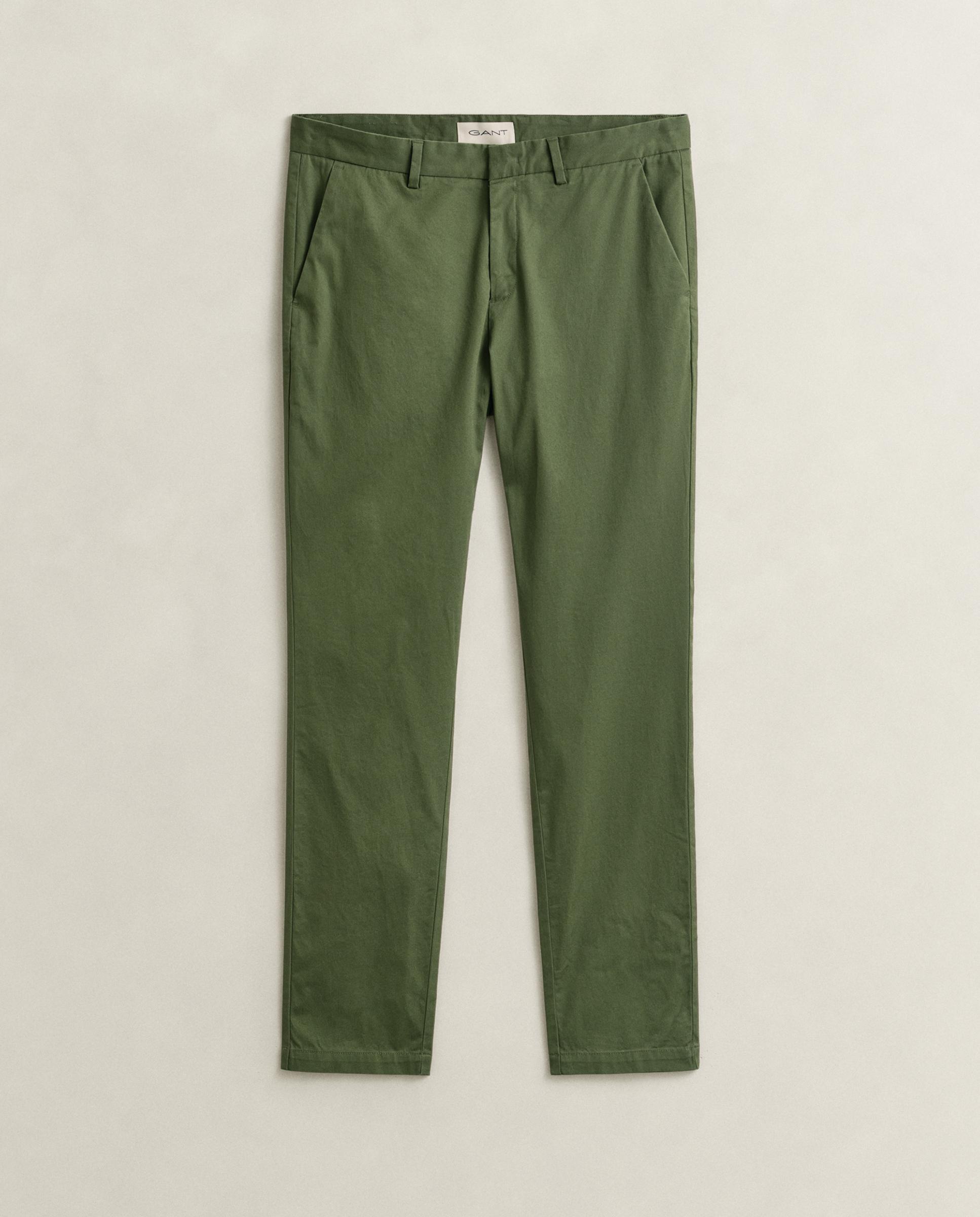 Calças Chino Regular Sport Clássicas Verde-5