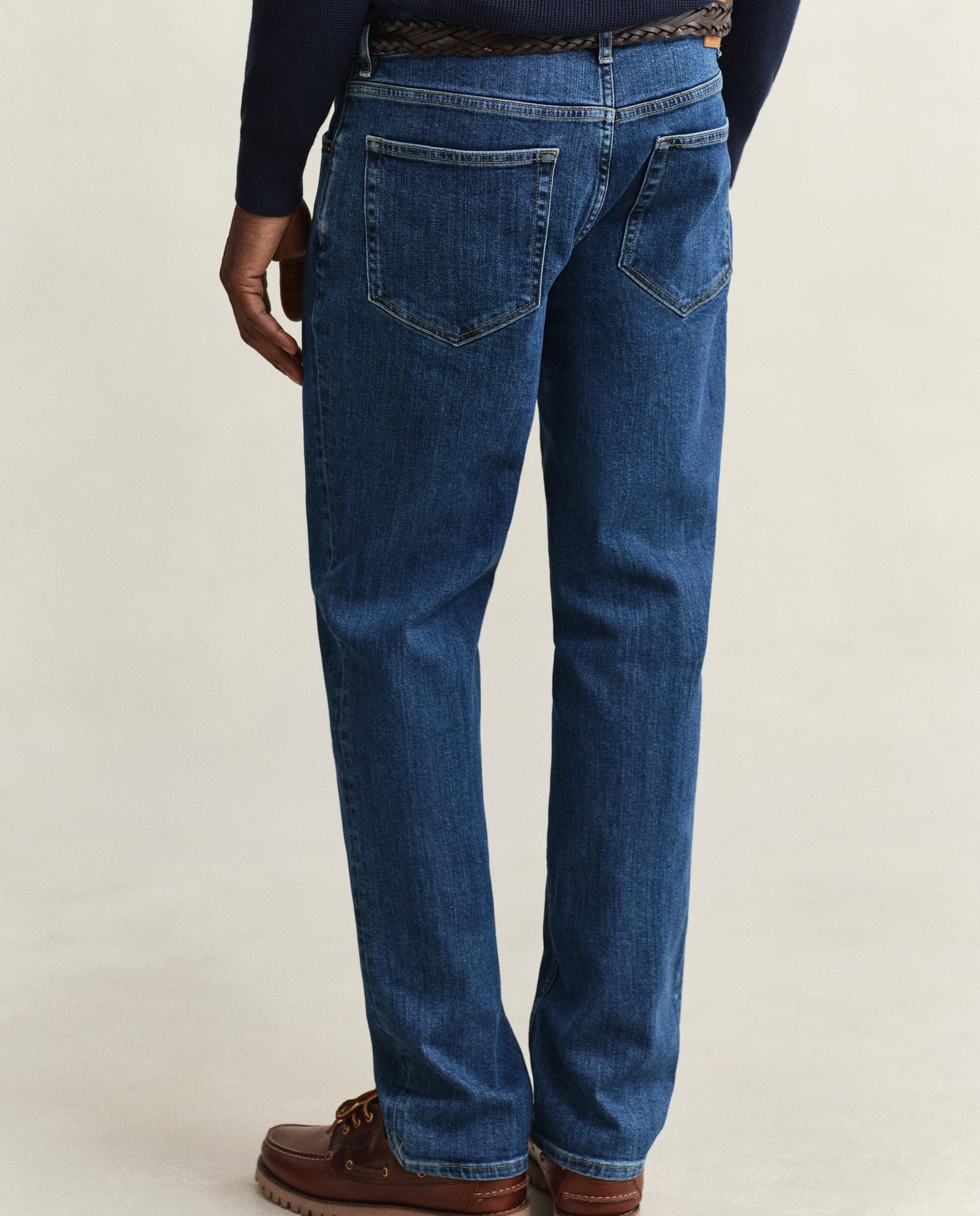 Jeans Regular Fit Lavados Azul-2