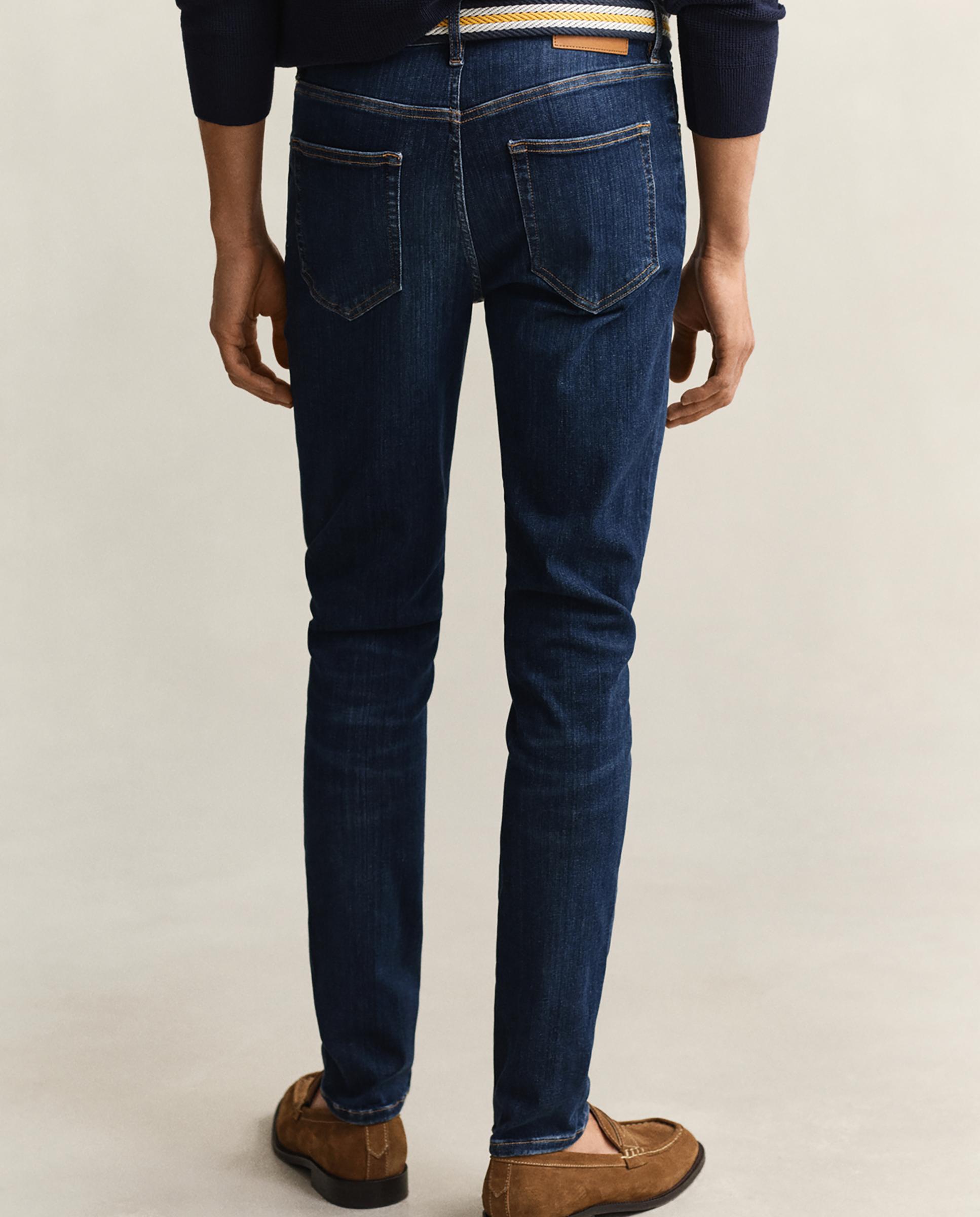 Jeans Slim Denim com Bolsos Azul-2