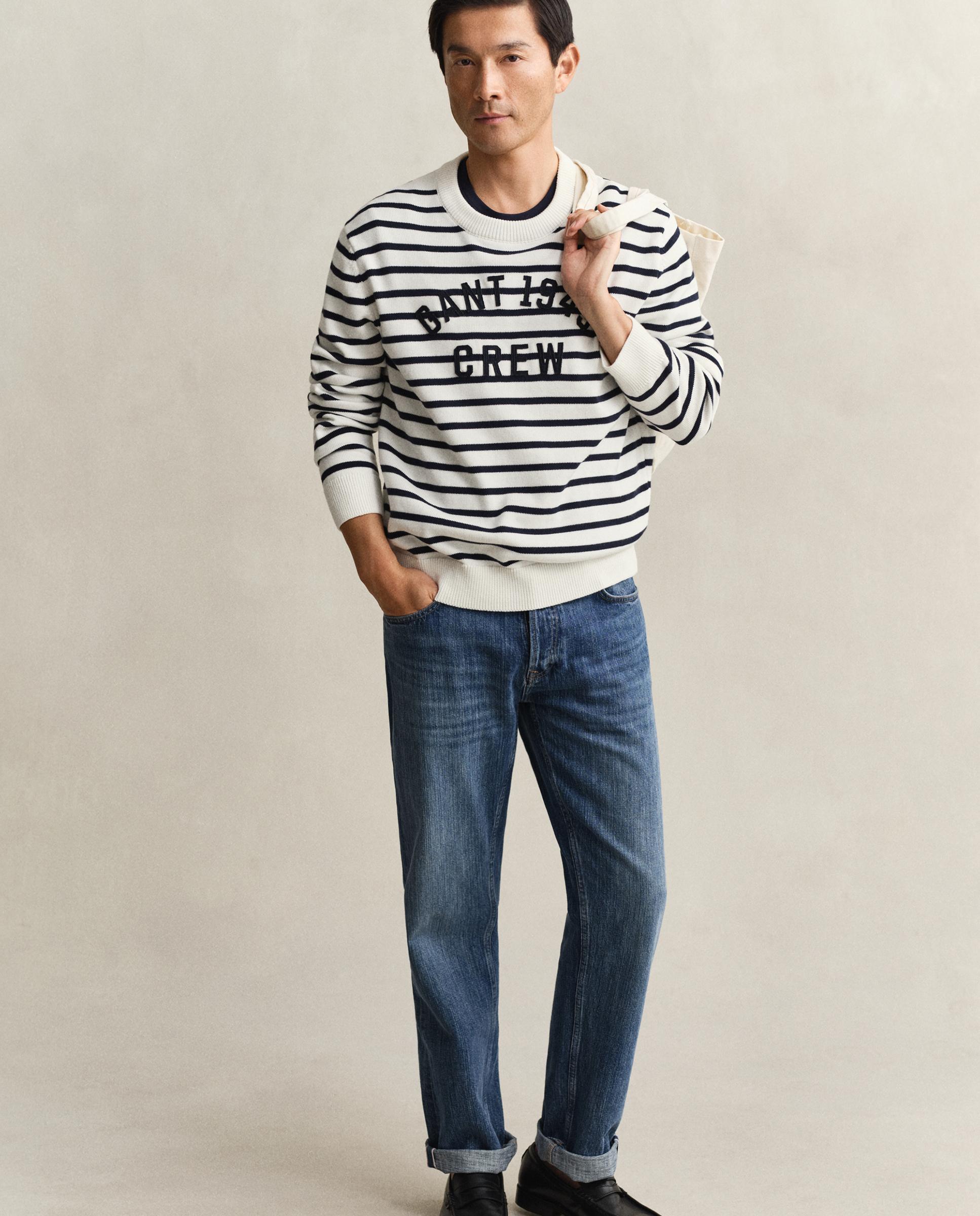 Camisola Às Riscas Breton Graphic Branco-4