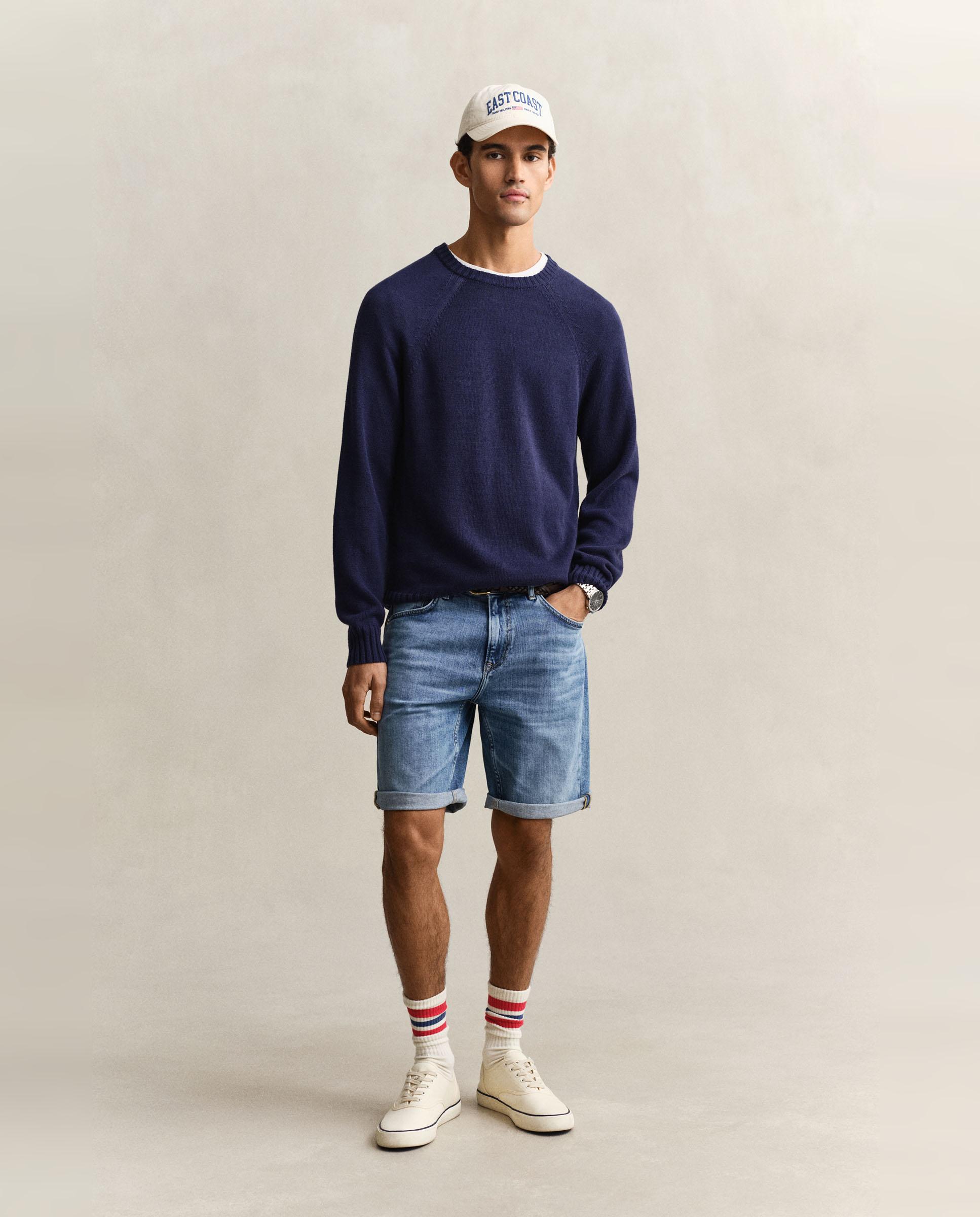 Calções Jeans com Bolsos Azul denim-1