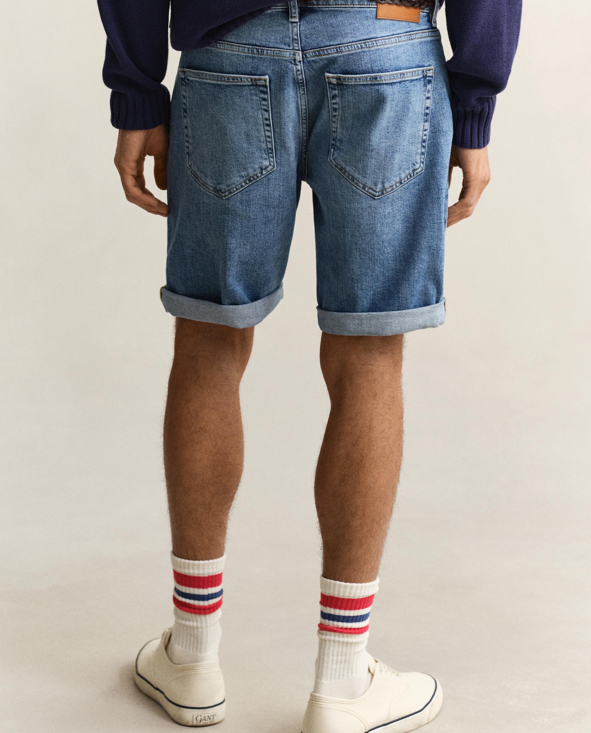 Calções Jeans com Bolsos Azul denim-2