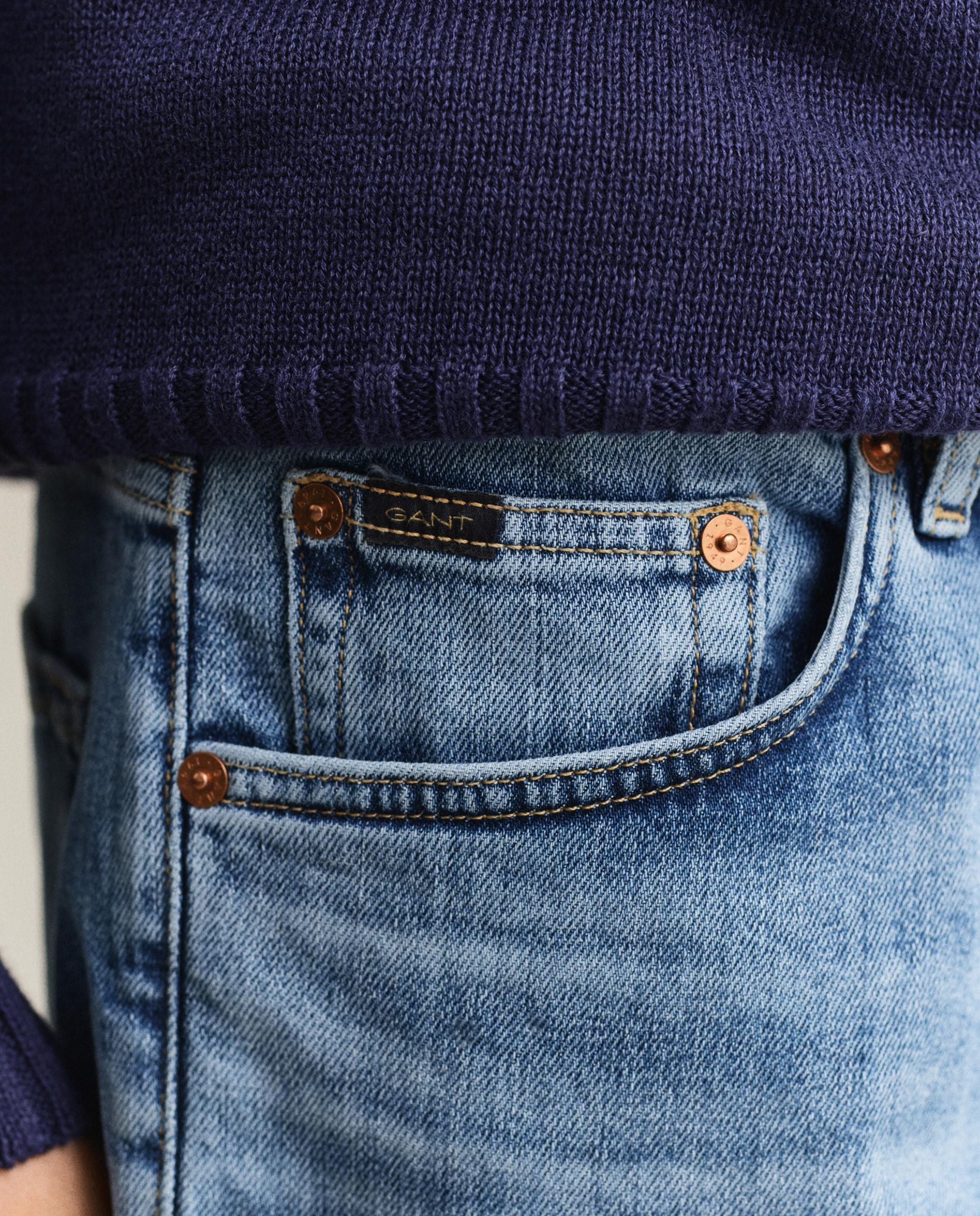Calções Jeans com Bolsos Azul denim-3