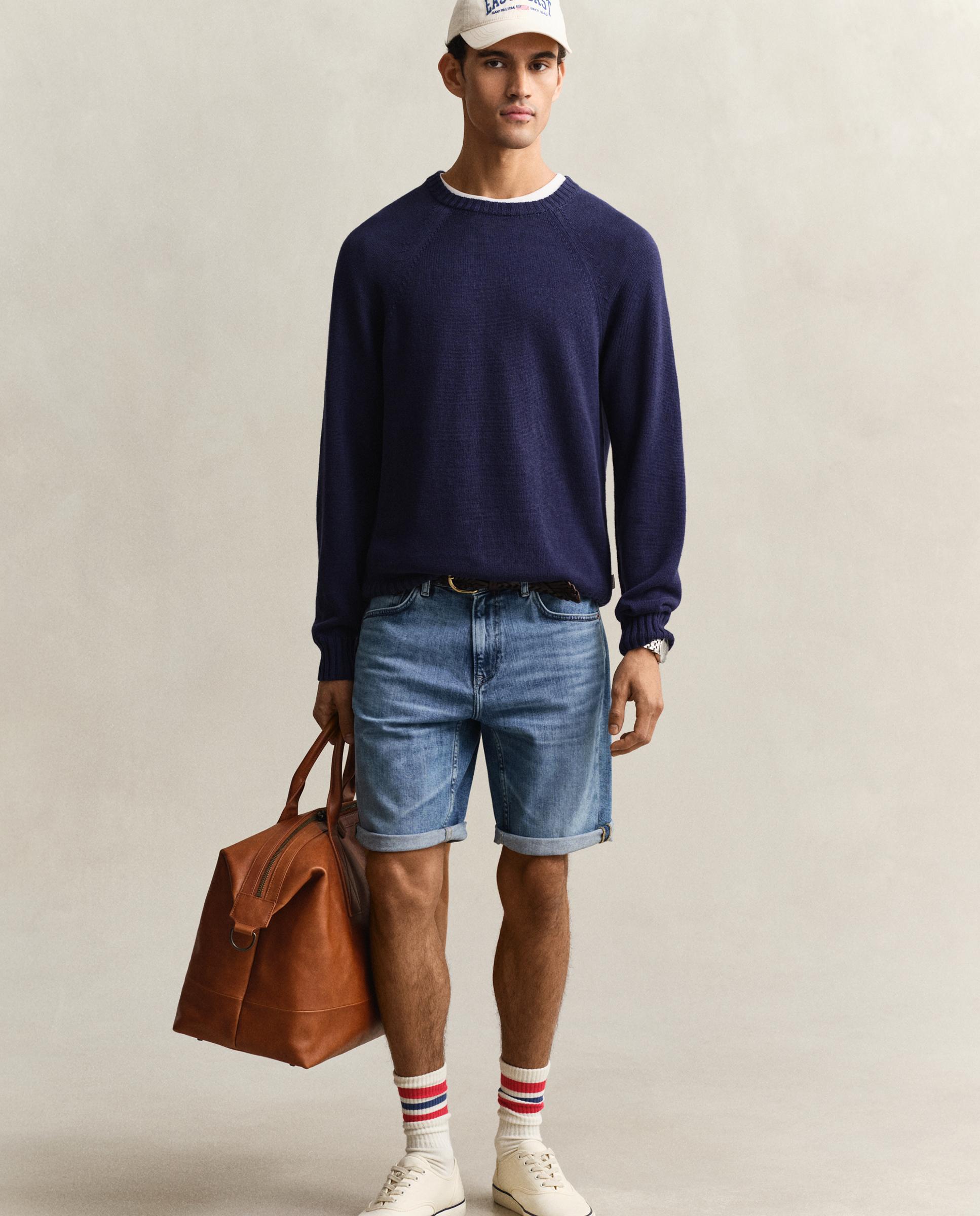 Calções Jeans com Bolsos Azul denim-4