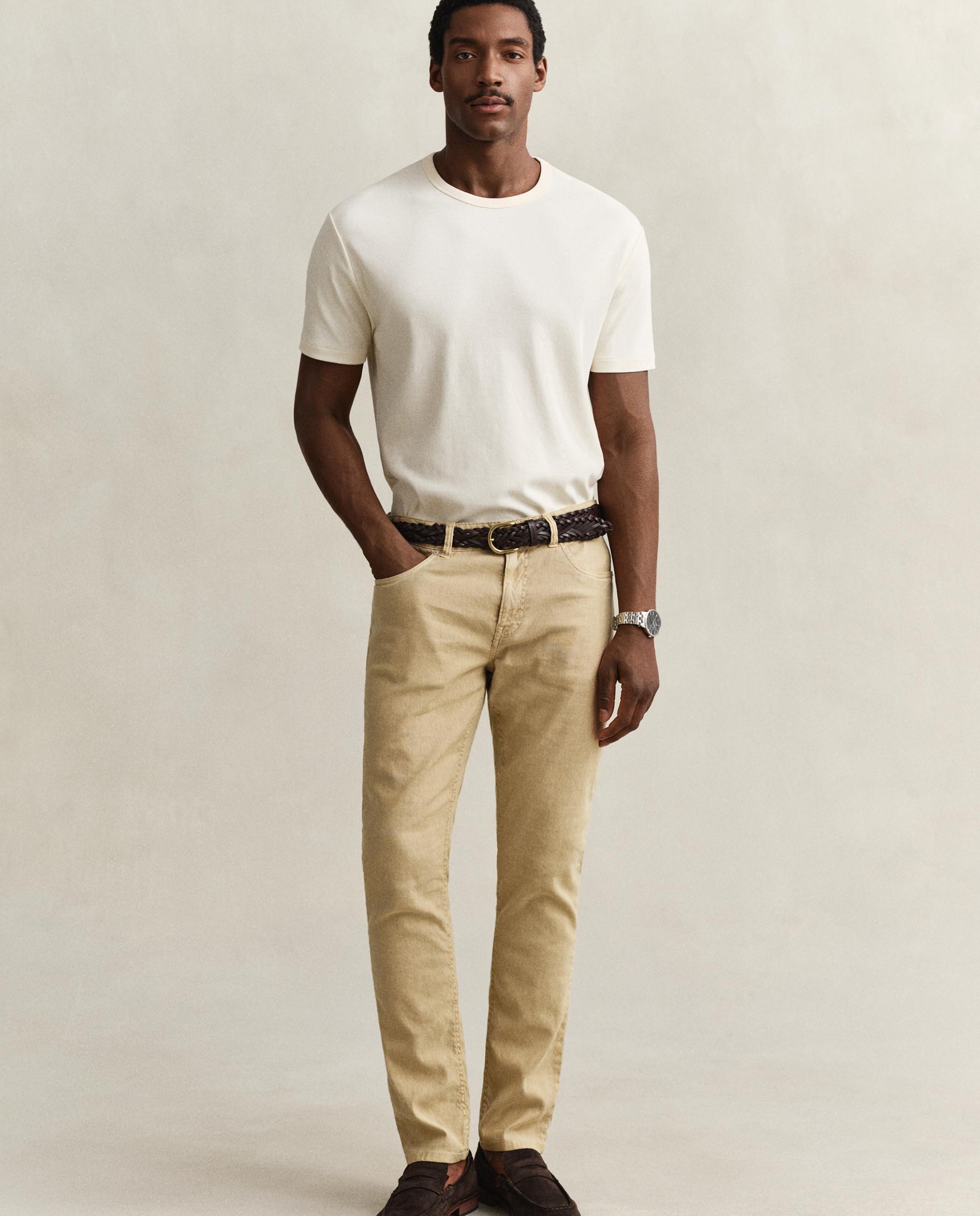 Imagem 0 de Jeans Regular em Mescla de Linho