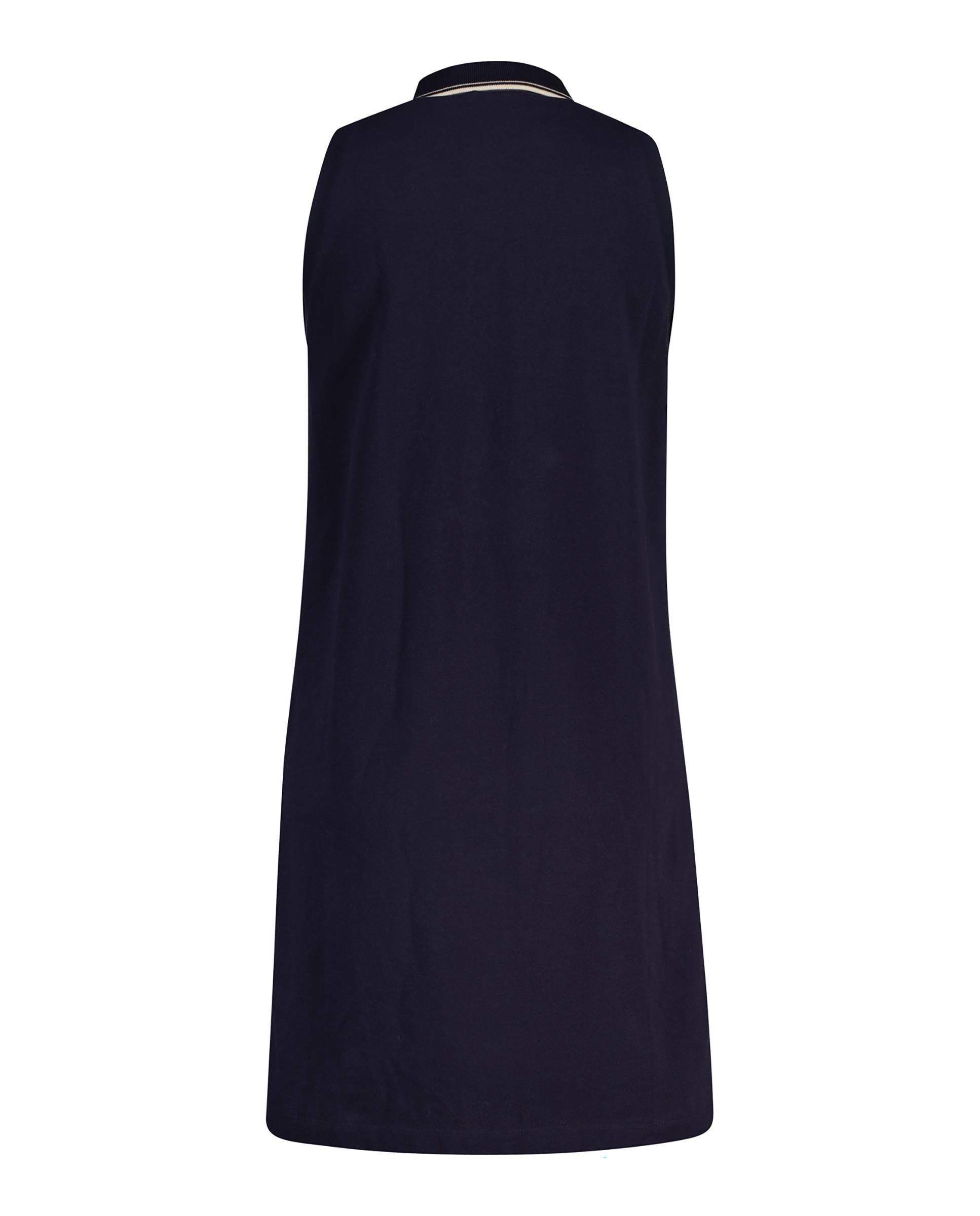 Vestido Tipo Polo de Piqué sem Mangas Azul-2
