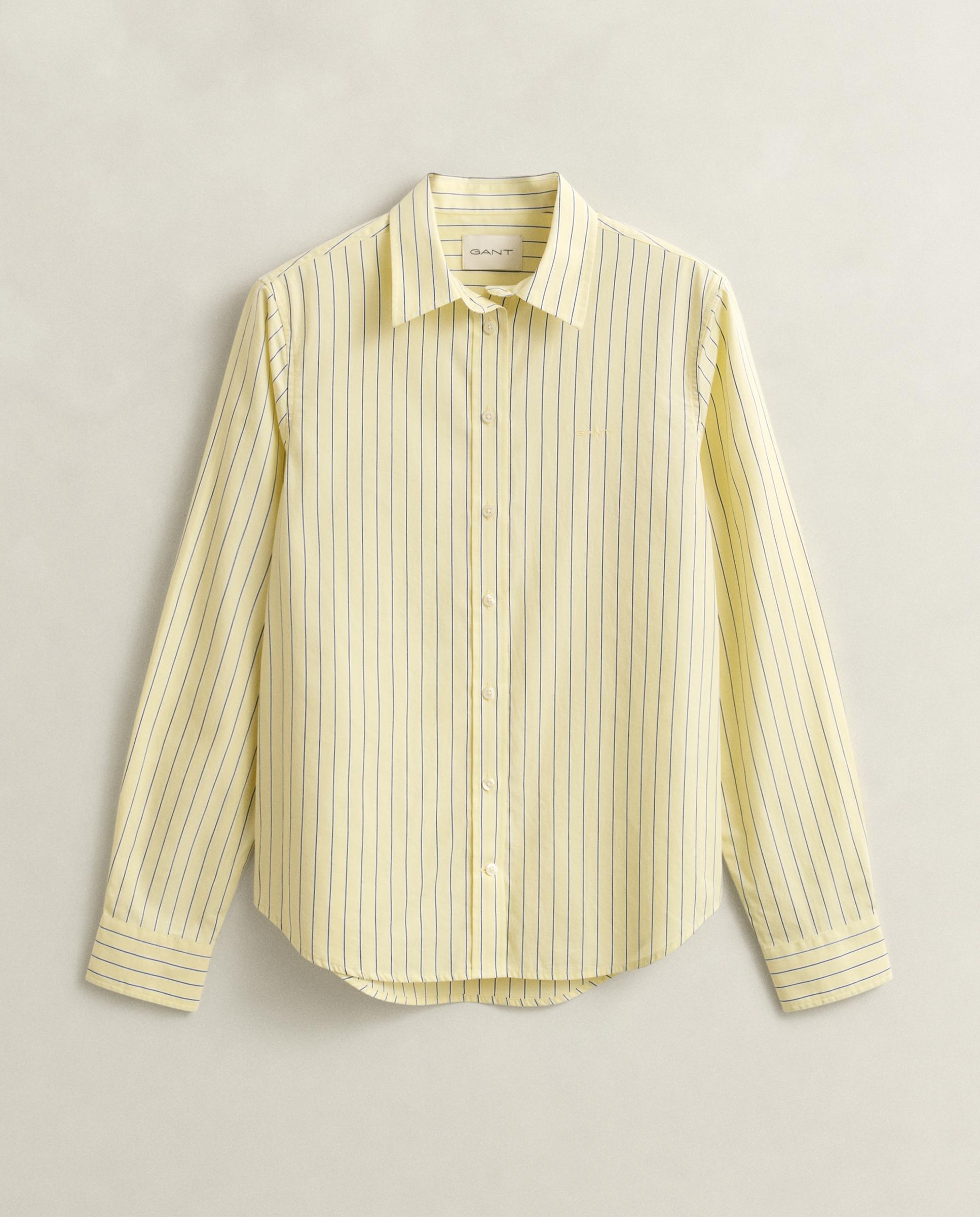 Camisa Clássica de Popelina Amarelo-1