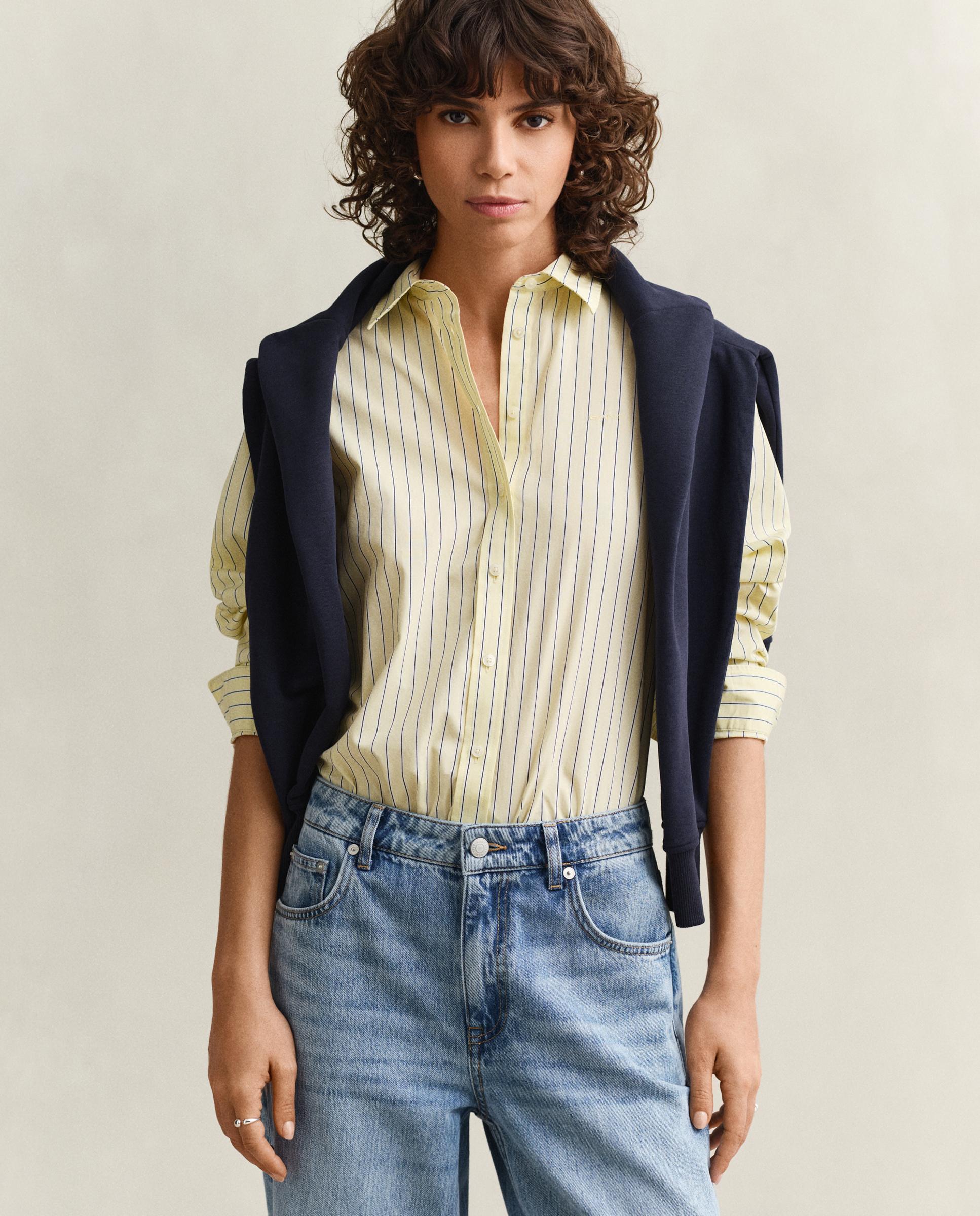 Camisa Clássica de Popelina Amarelo-2