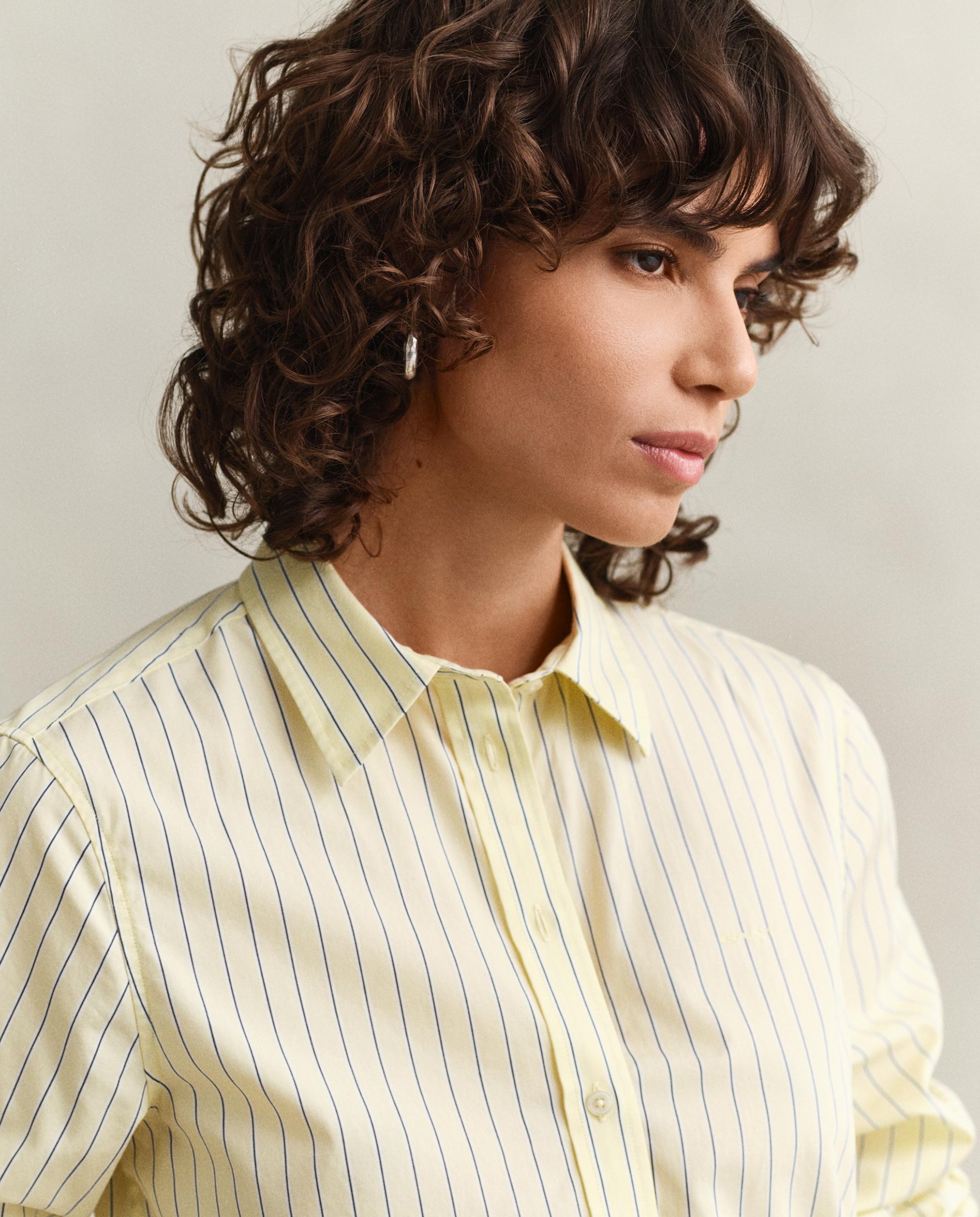 Camisa Clássica de Popelina Amarelo-4