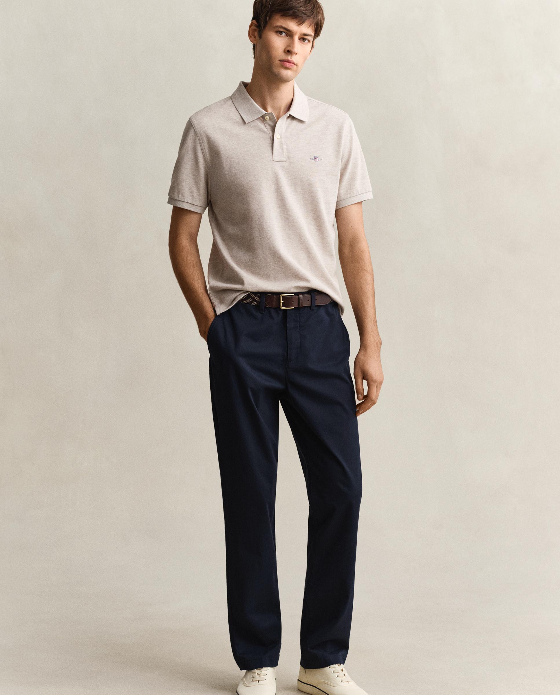 Calças Chino Regular Fit Clássicas Azul-1
