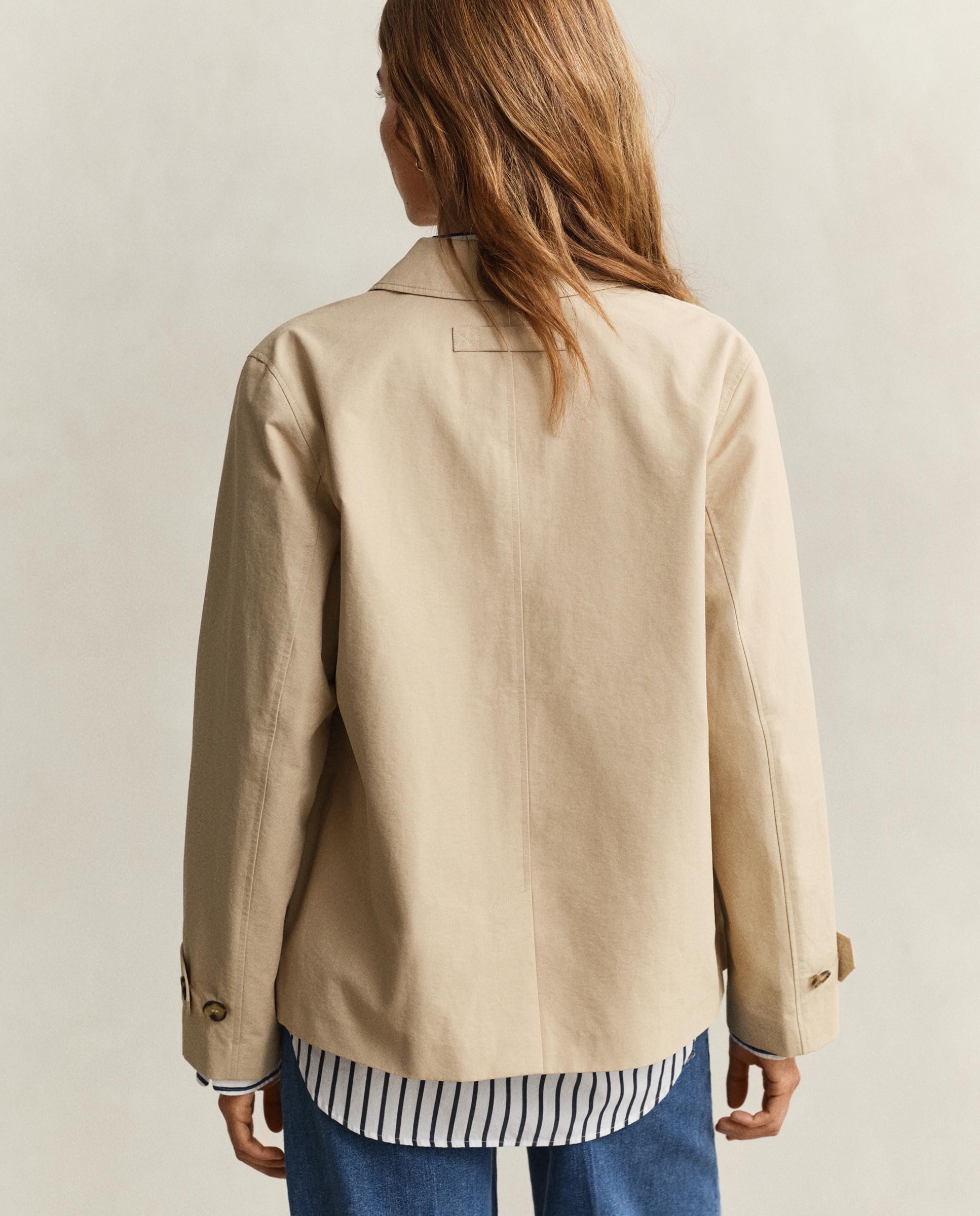 Gabardina Curta Lisa Bege-2