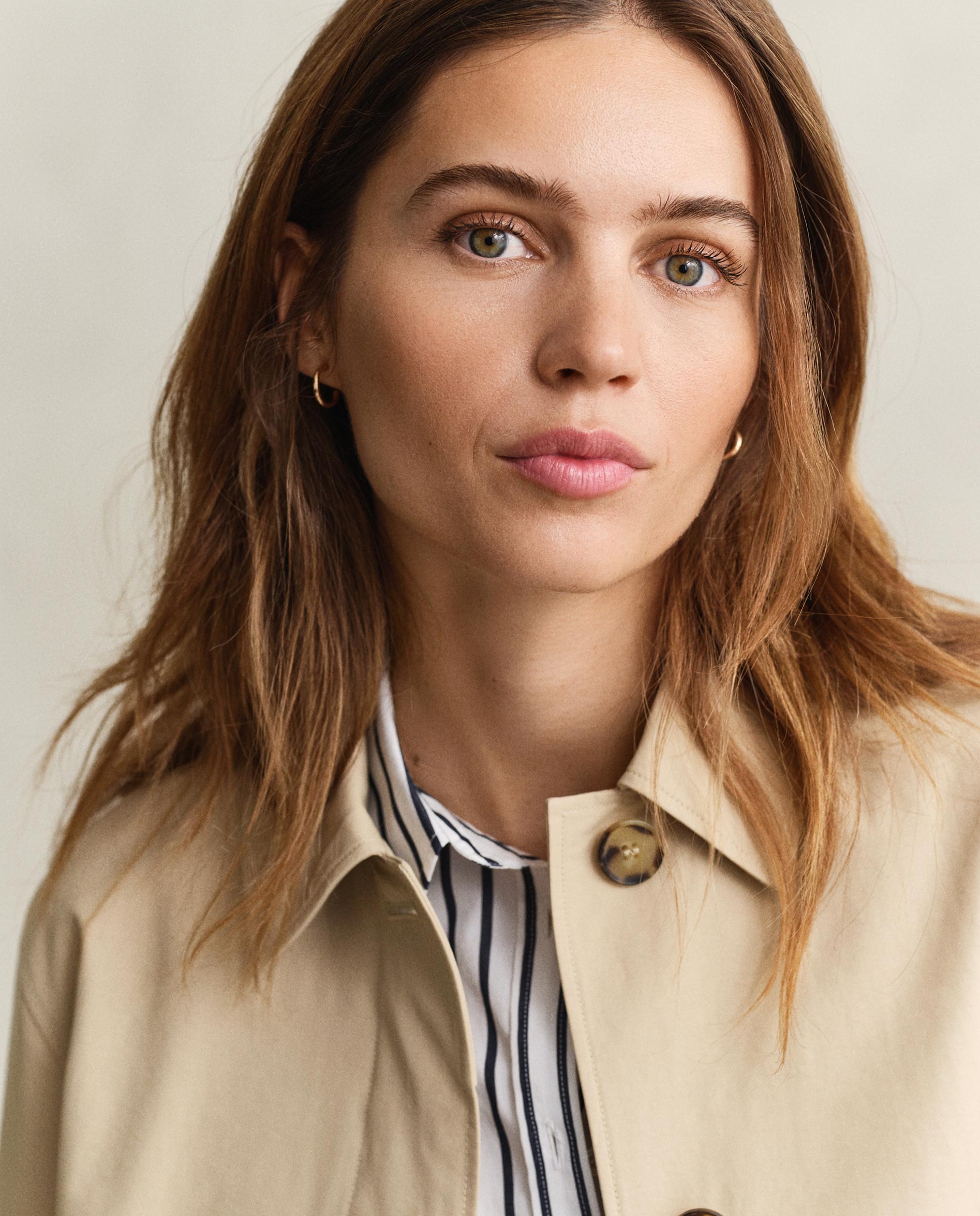 Gabardina Curta Lisa Bege-3