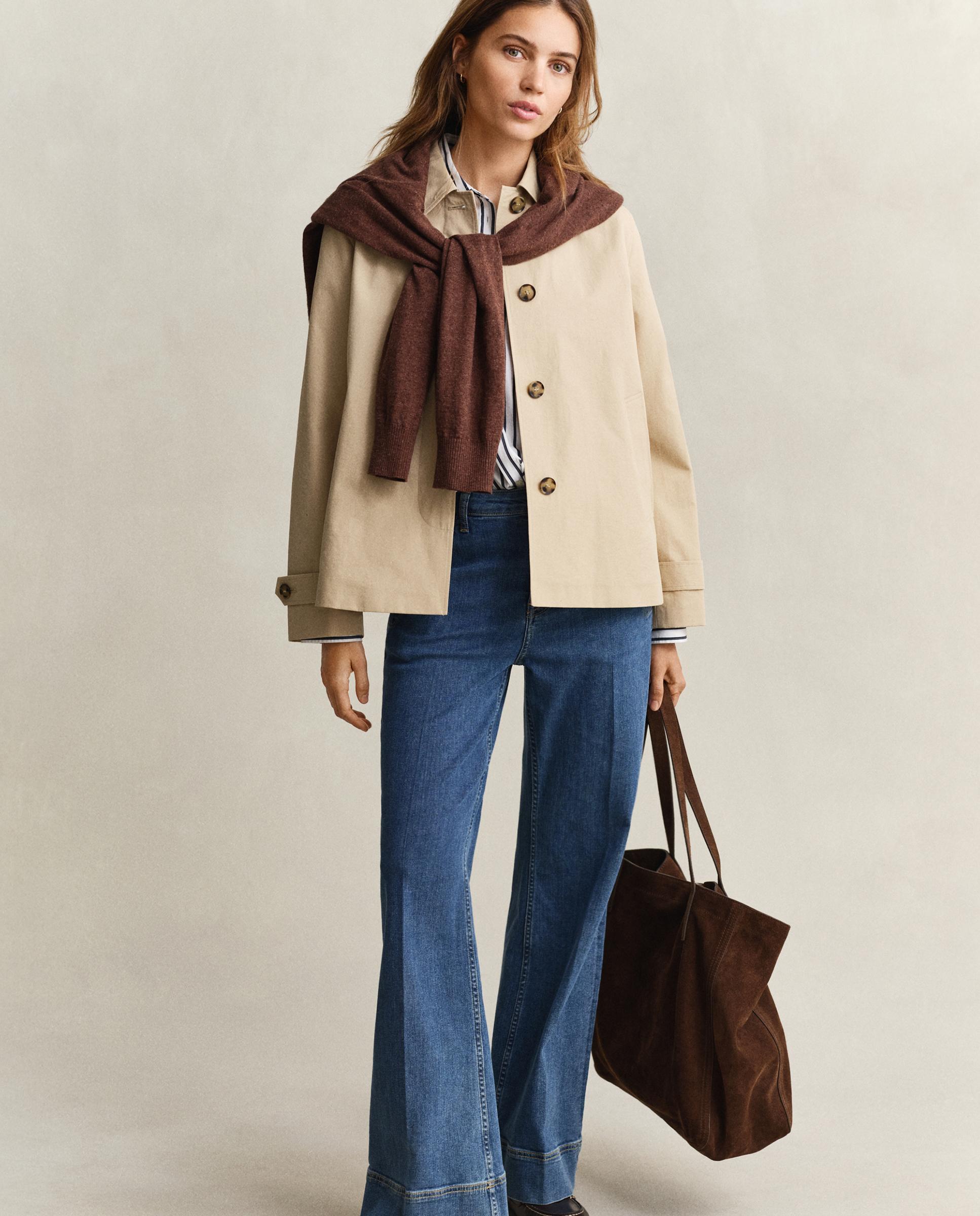 Gabardina Curta Lisa Bege-4