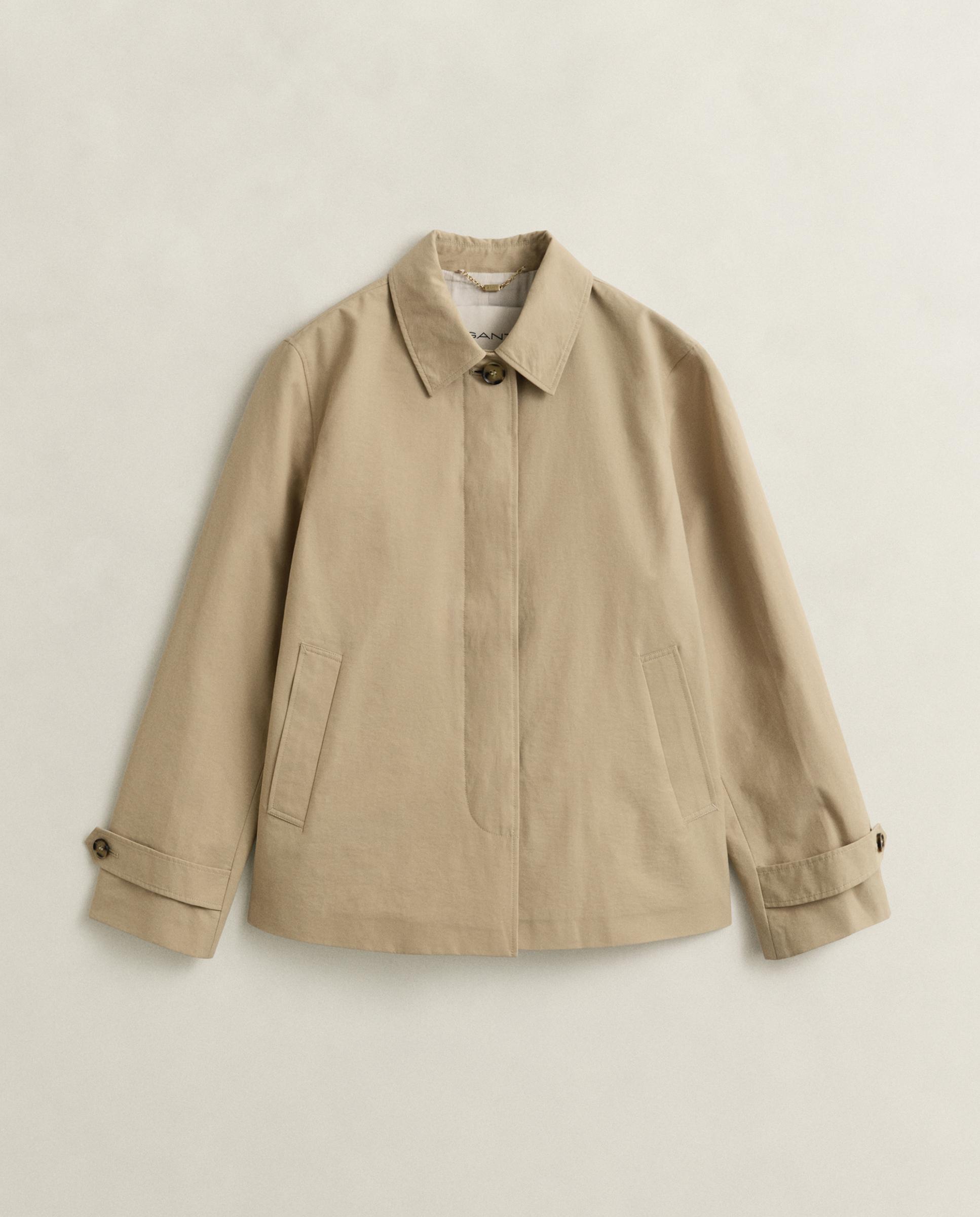 Gabardina Curta Lisa Bege-5