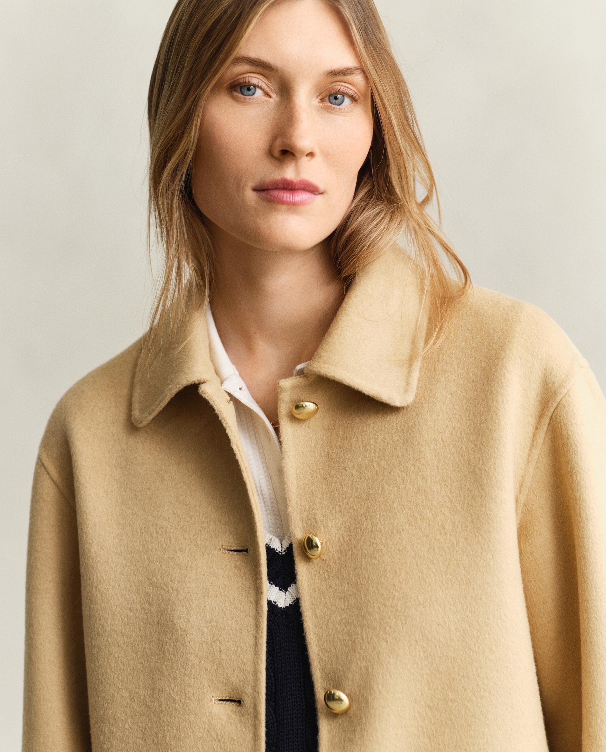 Casaco Cosido À Mão Bege-3