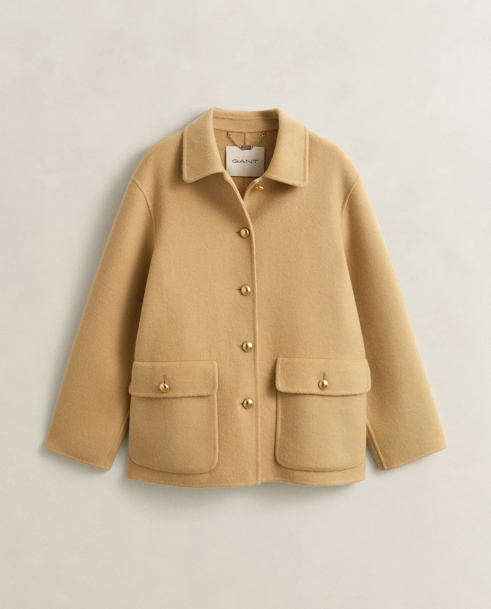 Casaco Cosido À Mão Bege-5