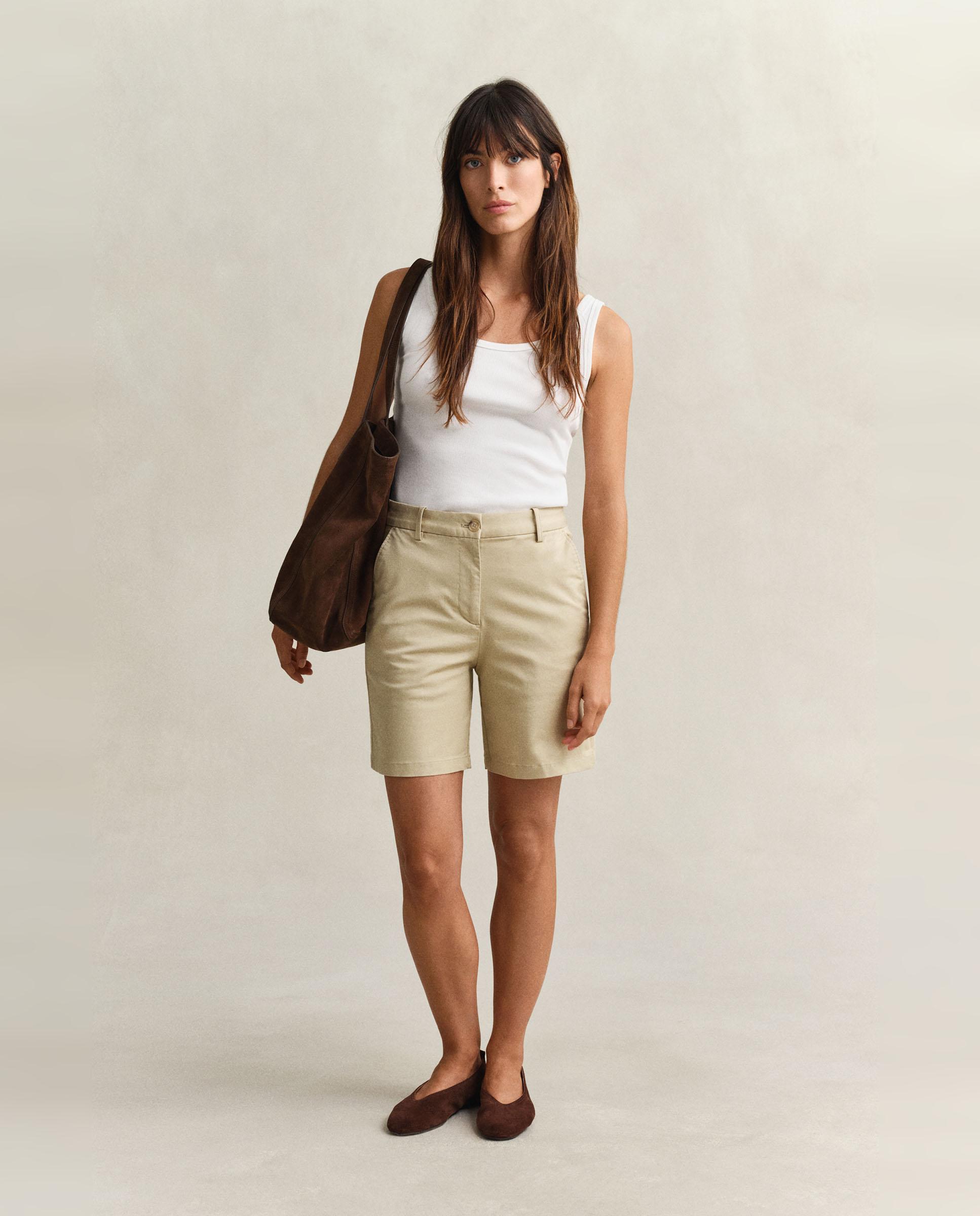 Bermudas Tipo Chinos Lisas Bege-4