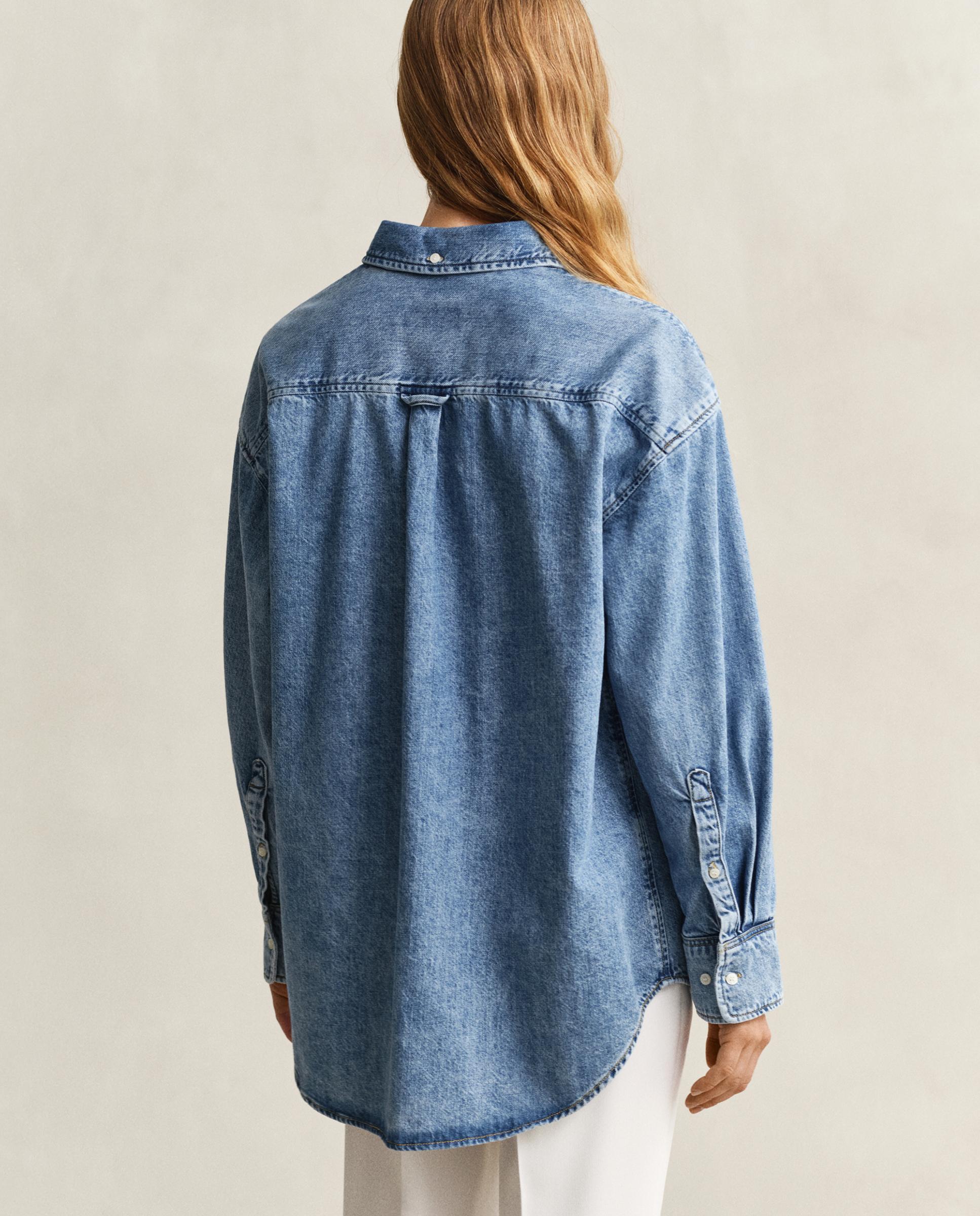 Camisa Jeans Bordada Azul-2