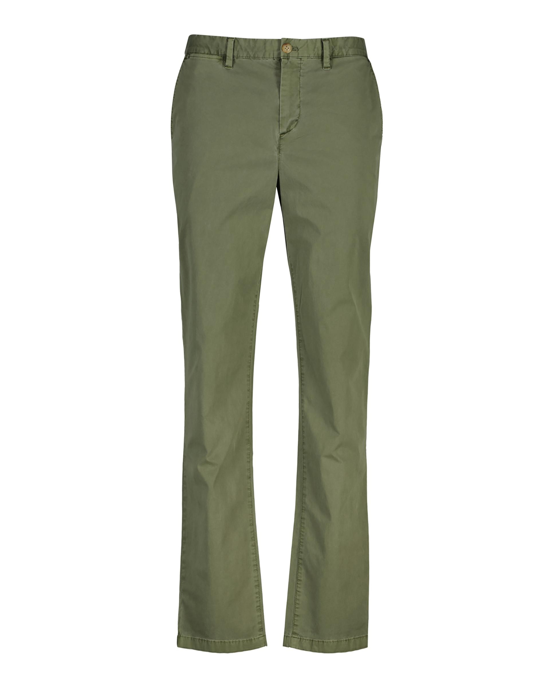 Calças Chino Sunfaded com Botão Verde-1