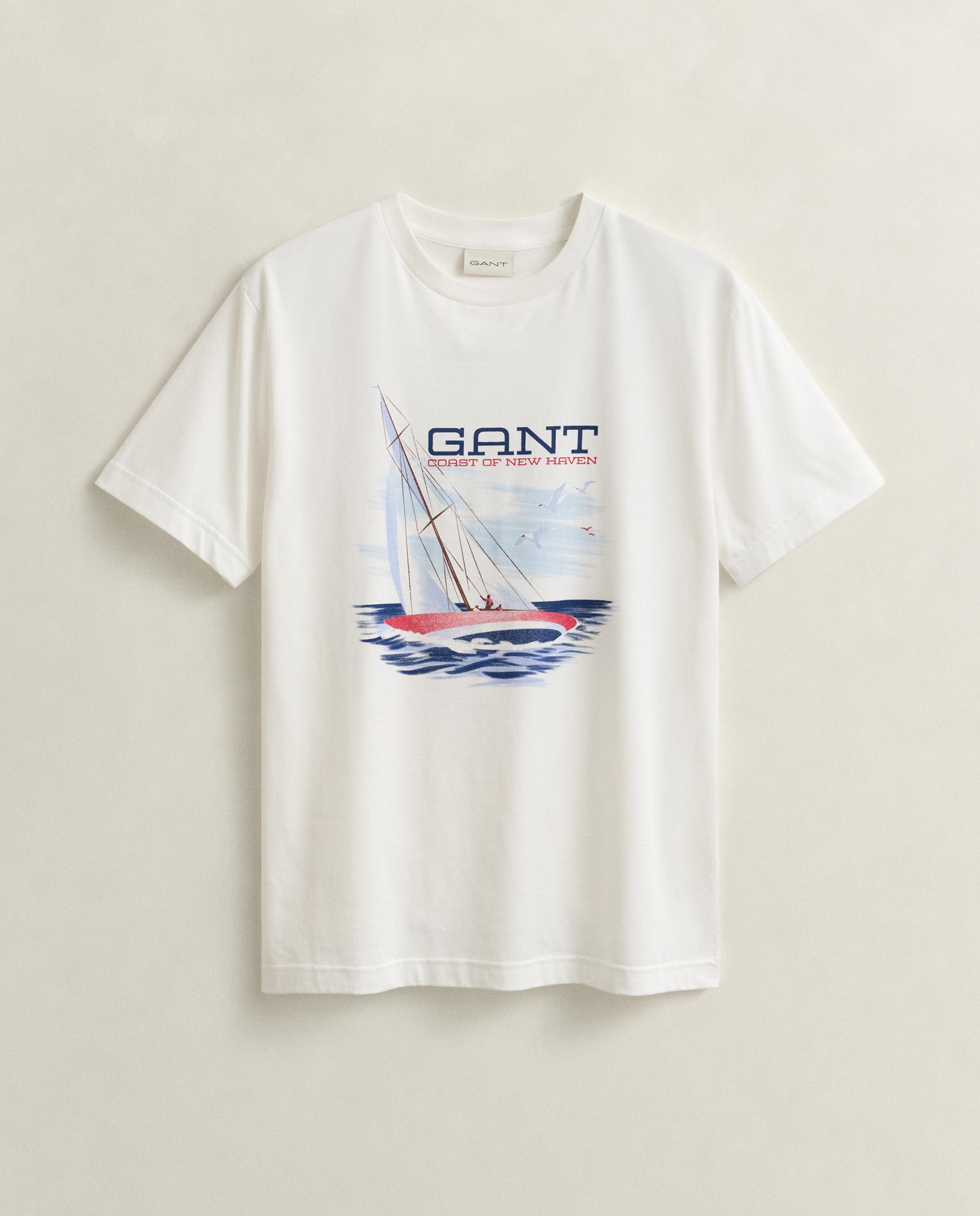 T-shirt Graphic de Manga Curta Branco-5