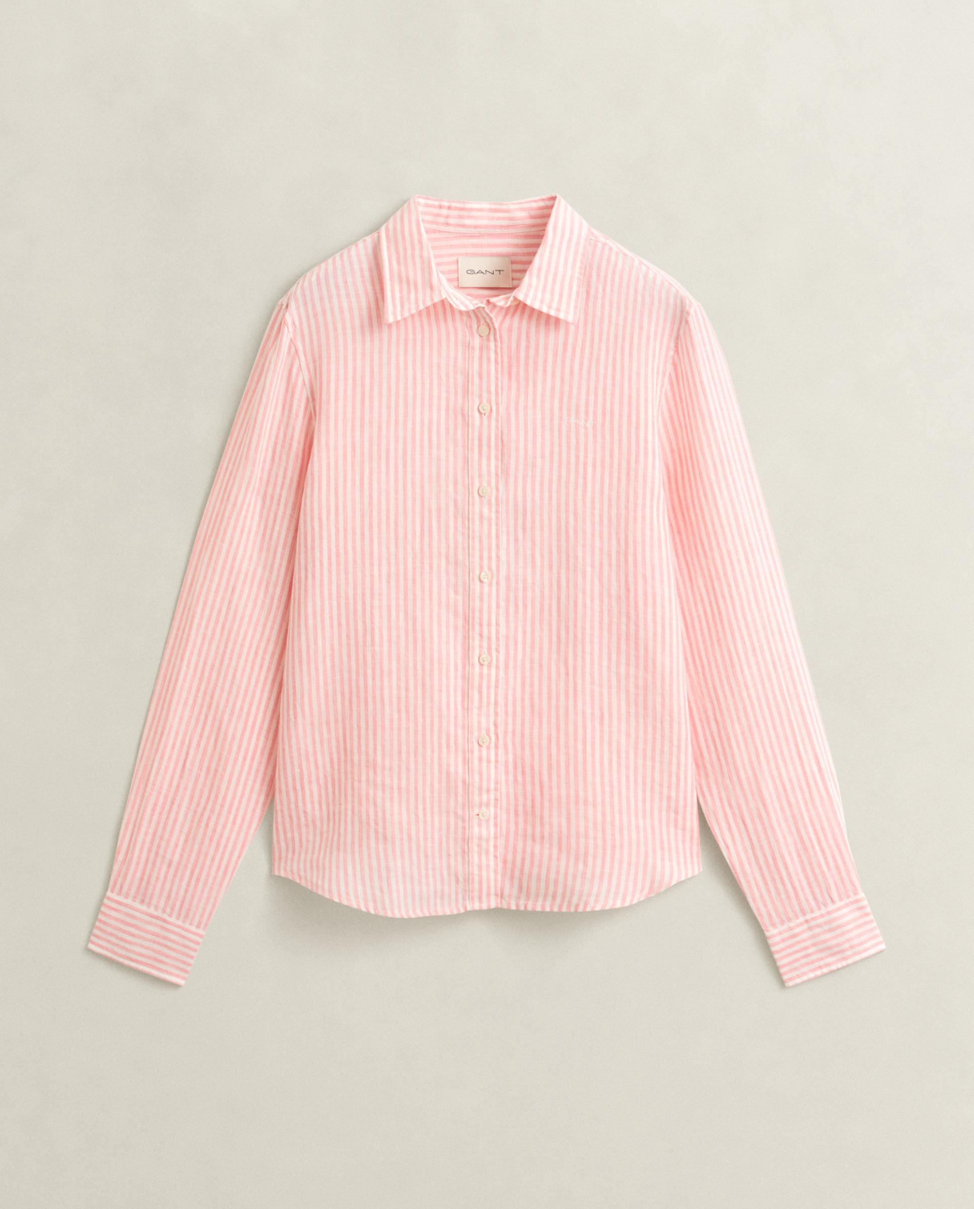 Imagem 0 de Camisa Regular Fit de Linho Às Riscas