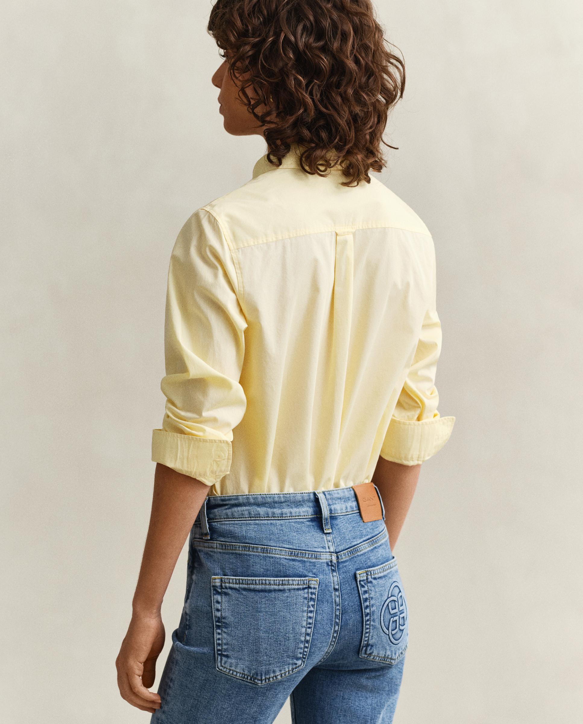 Camisa Clássica de Popelina Amarelo-3
