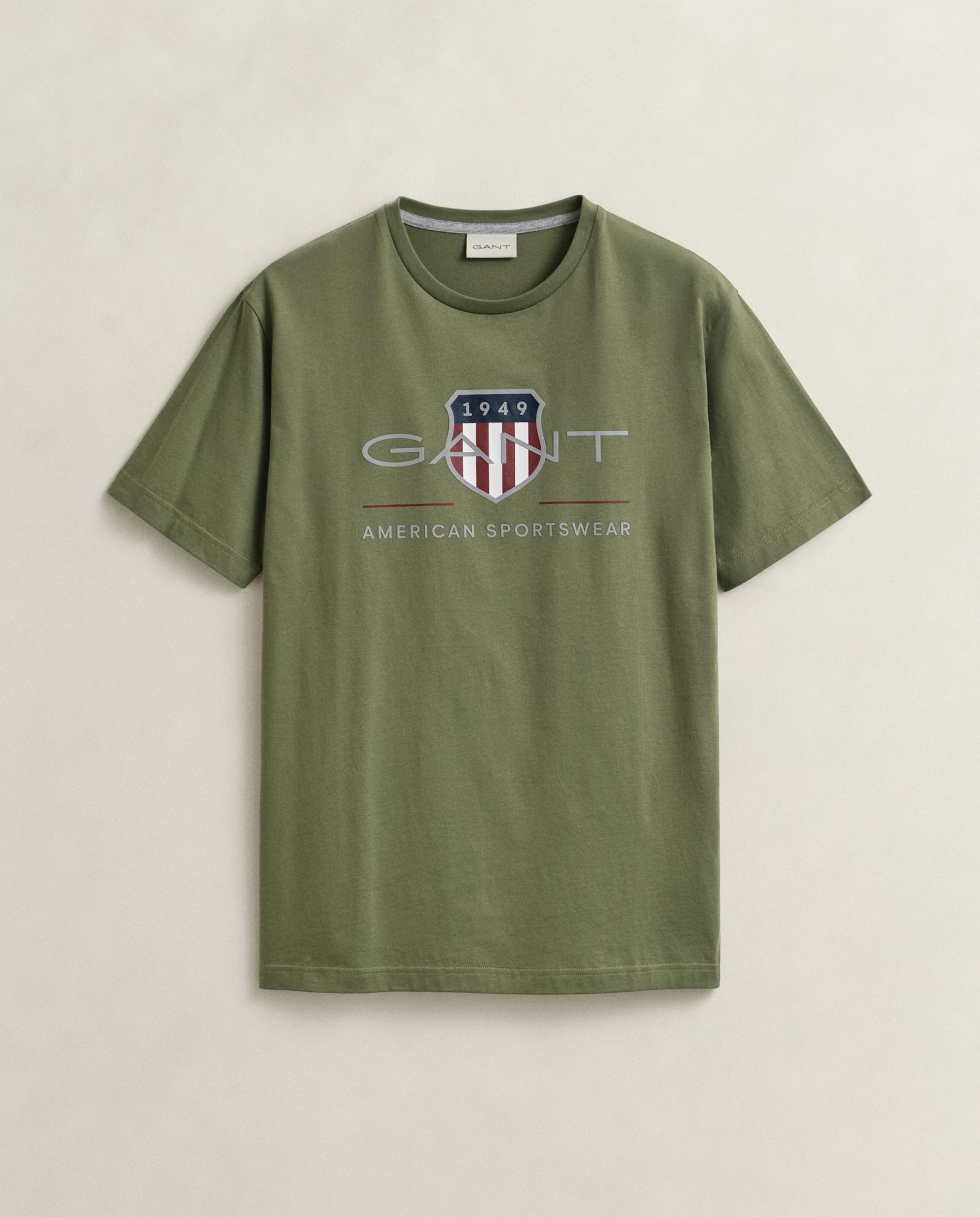 T-shirt Archive Shield de Manga Curta Verde-5