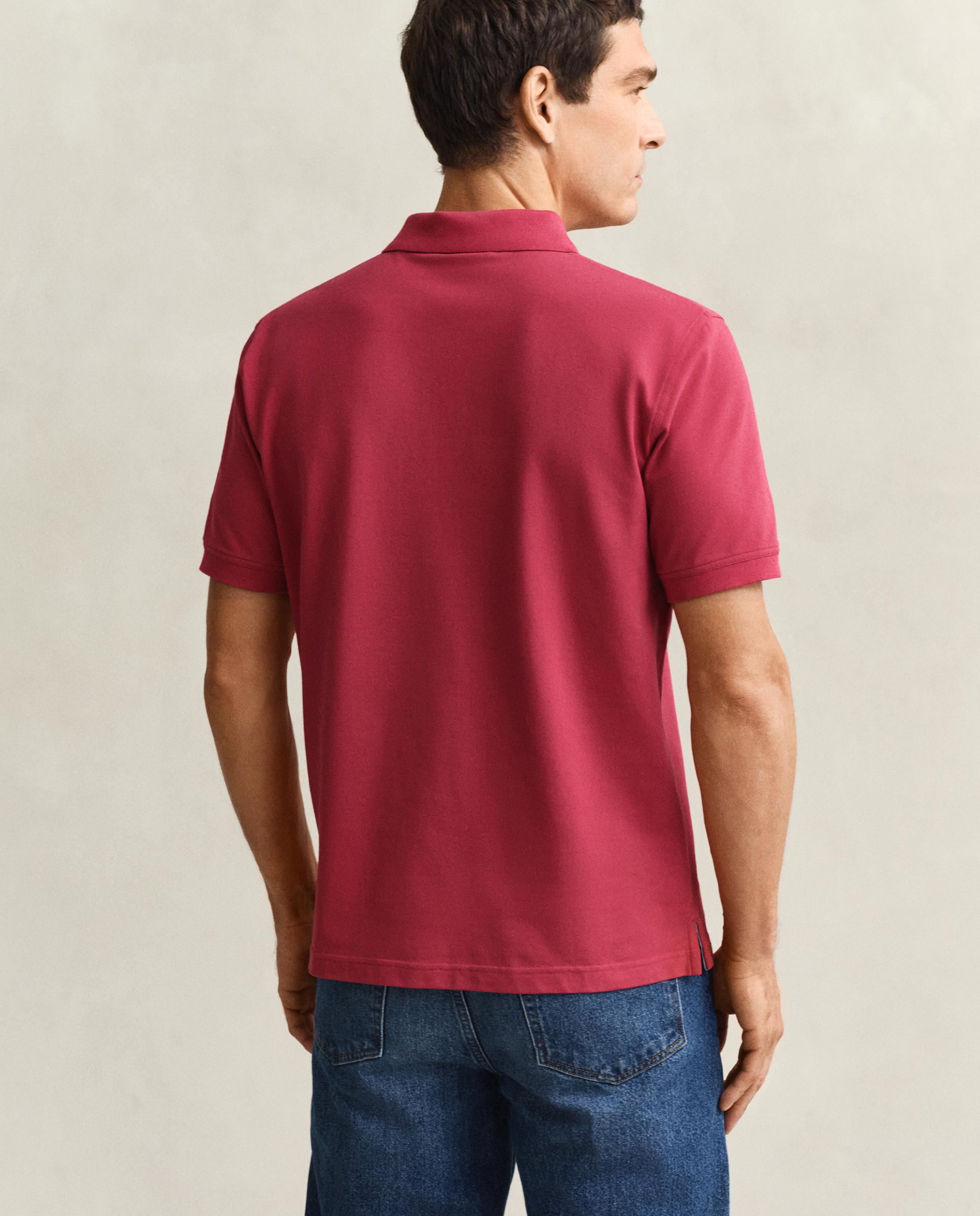 Polo de Piqué com Contraste Vermelho-2