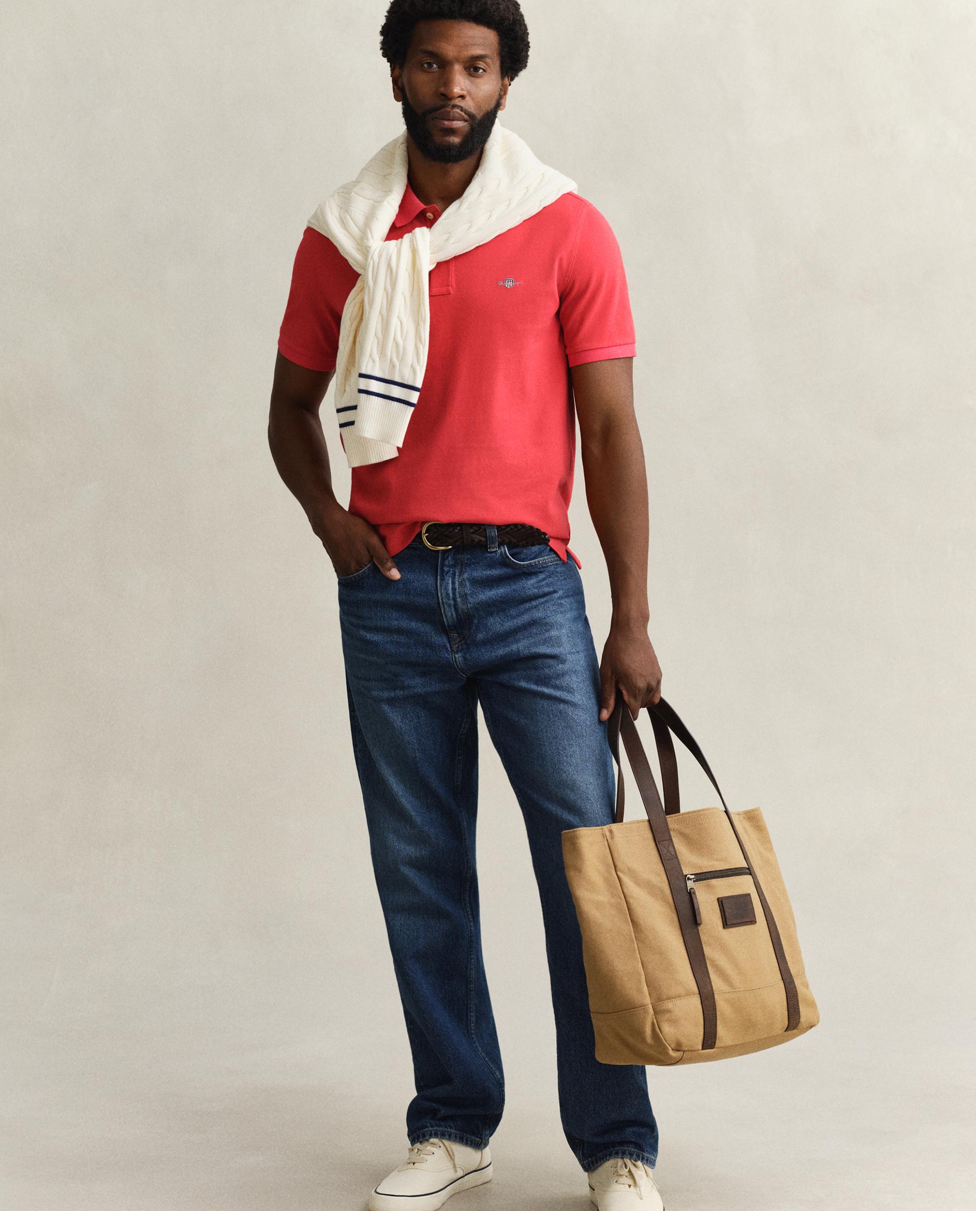 Polo de Piqué Regular Fit Shield Rosa-4