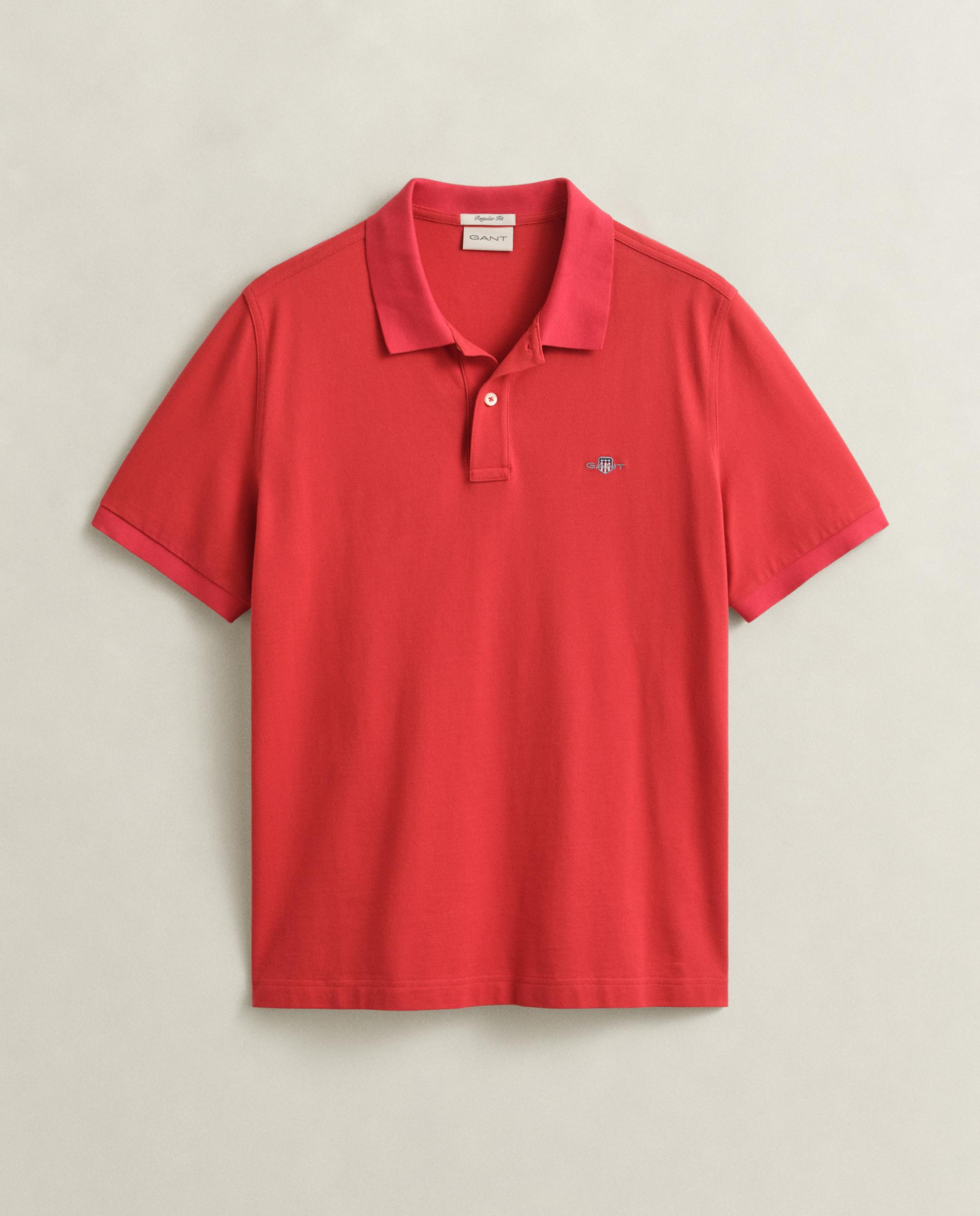 Polo de Piqué Regular Fit Shield Rosa-5