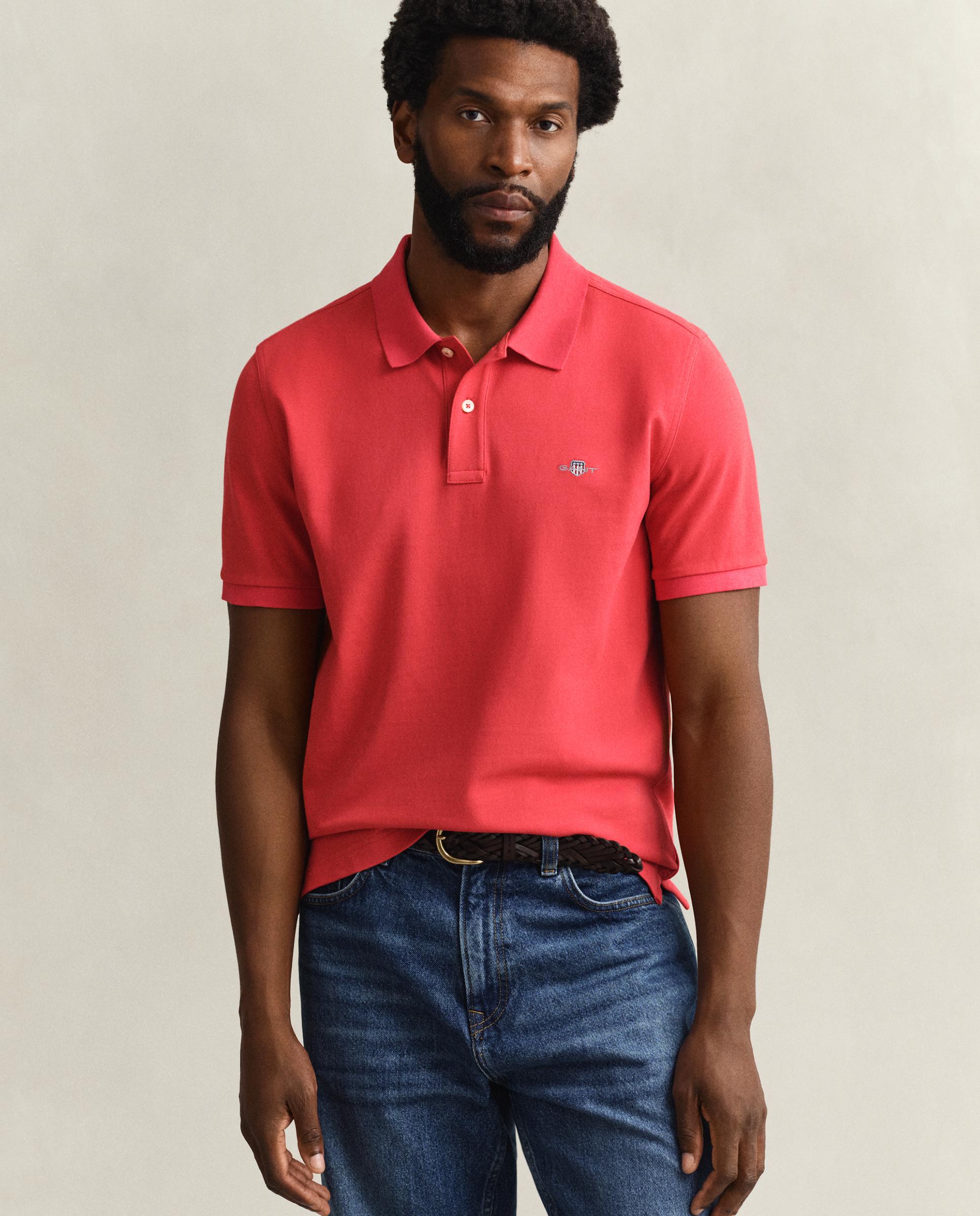 Polo de Piqué Regular Fit Shield Rosa-1