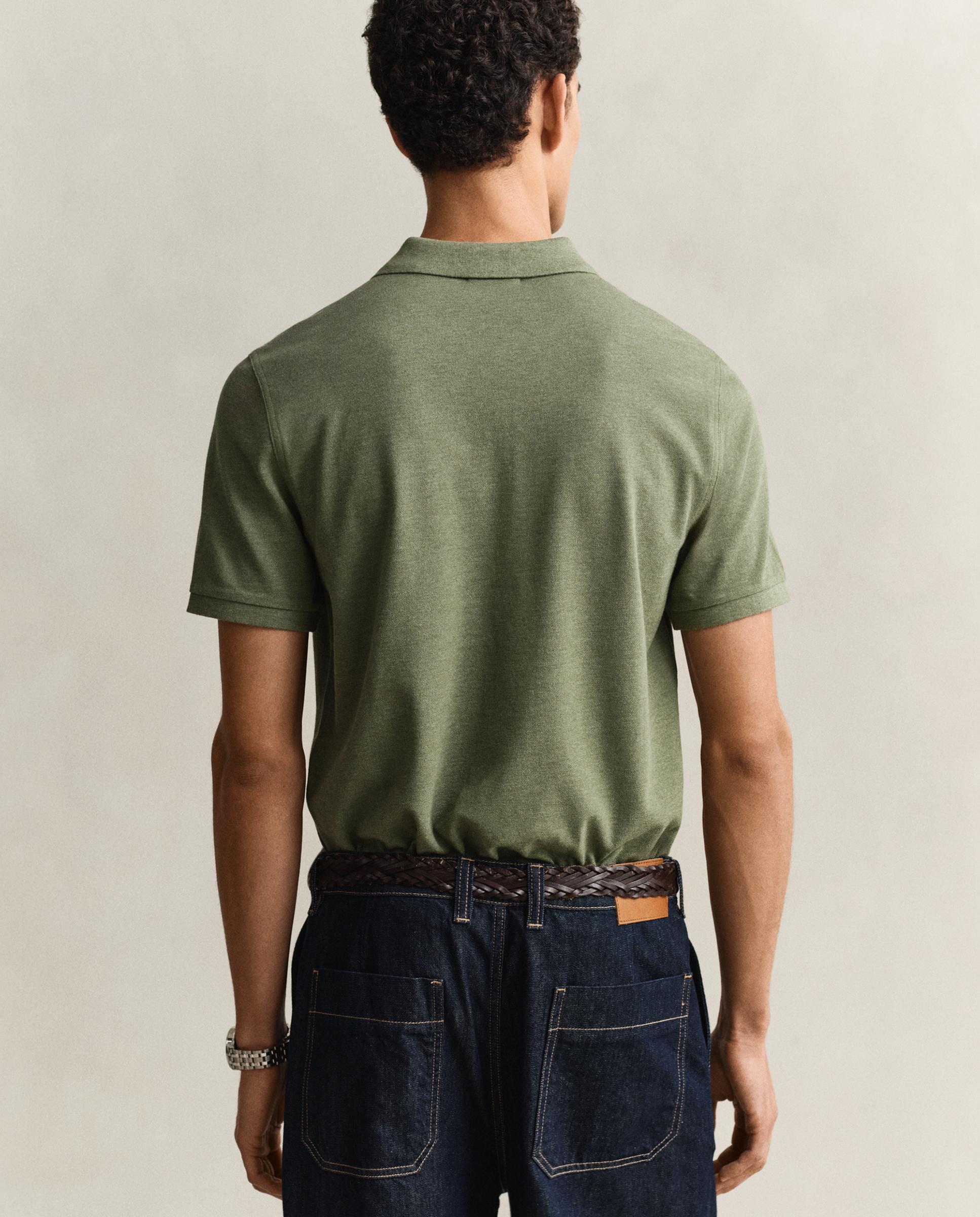 Polo de Piqué Regular Fit Shield Verde-antiquário-2