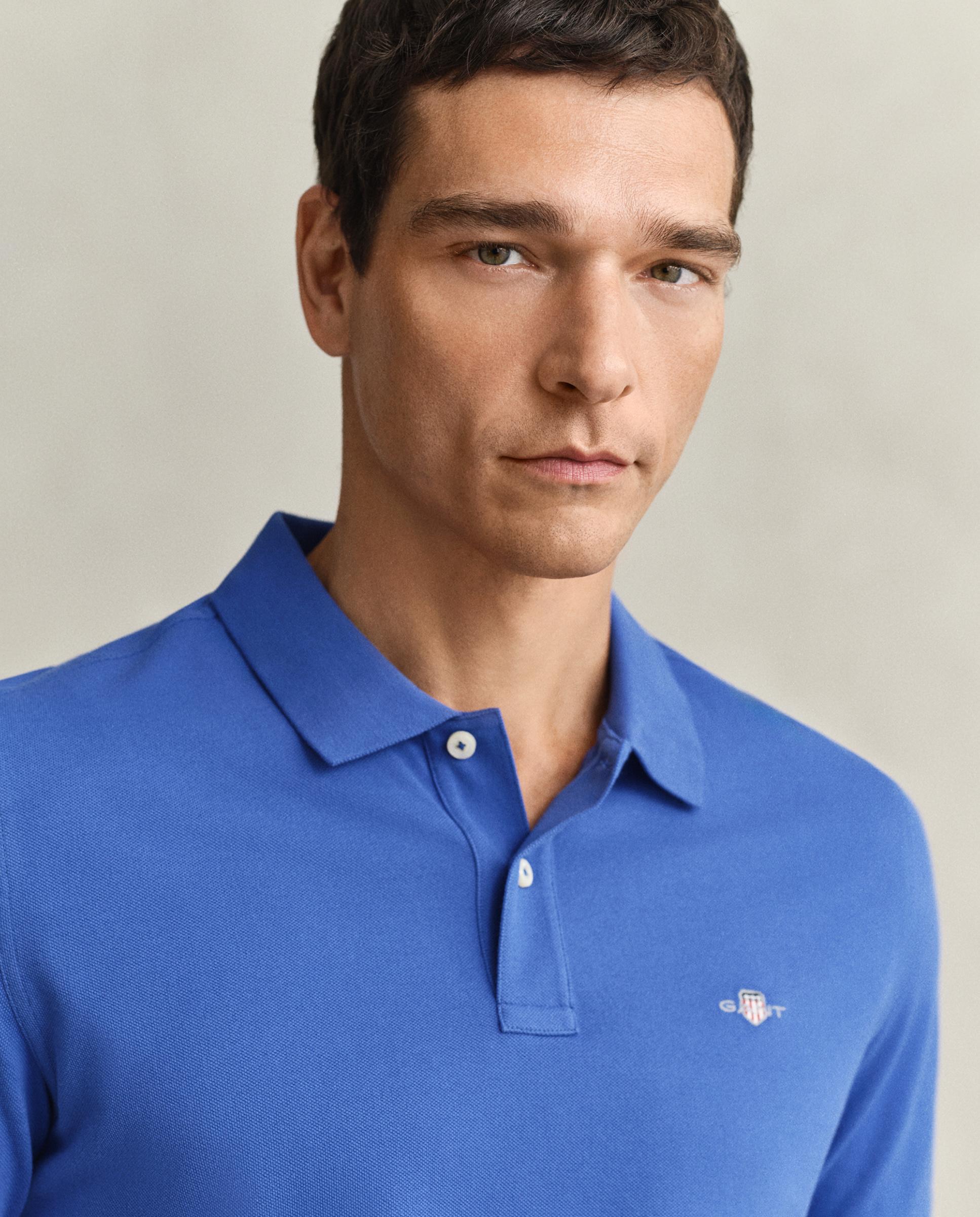 Polo de Piqué Regular Fit Shield Azul denim-3