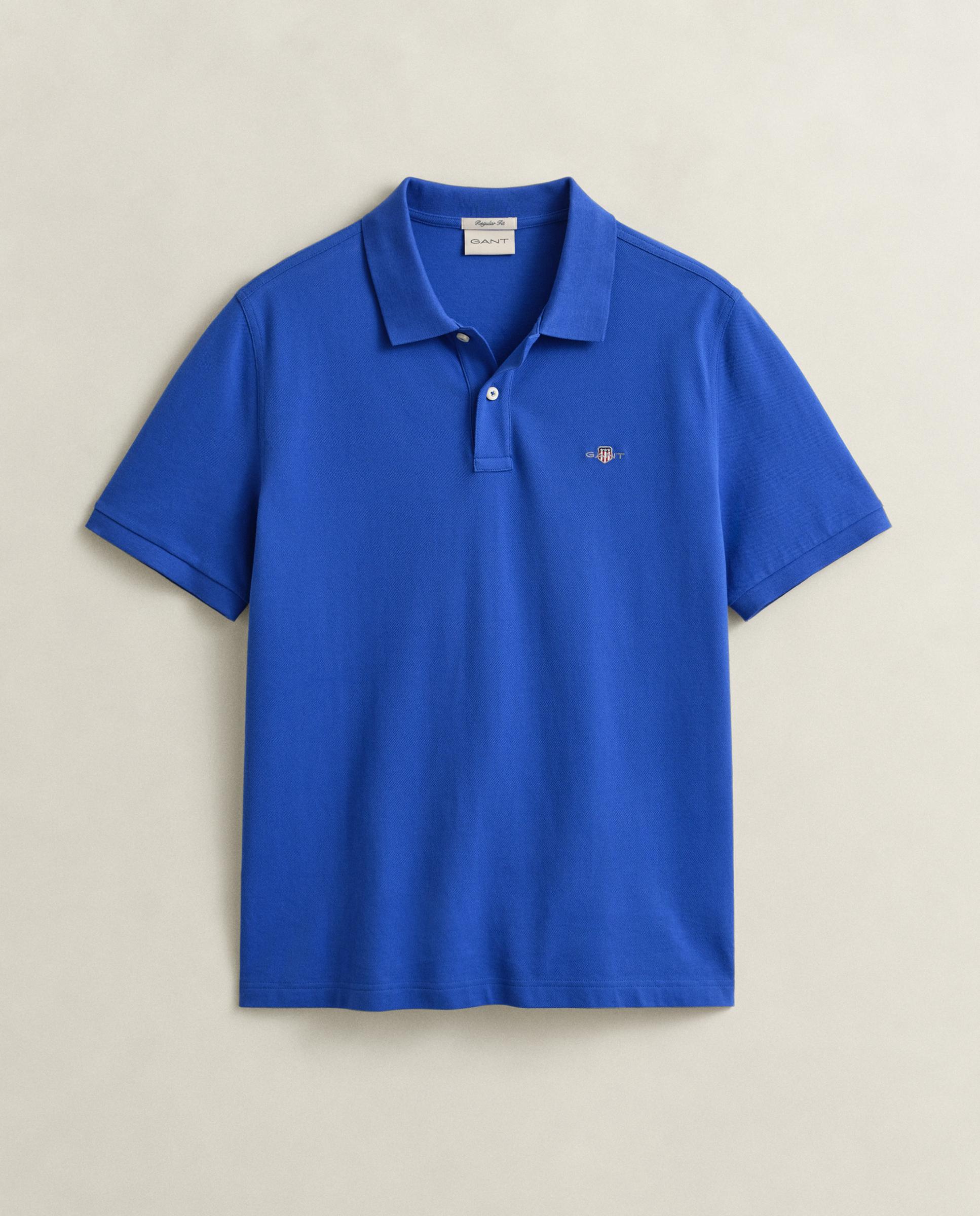 Polo de Piqué Regular Fit Shield Azul denim-5