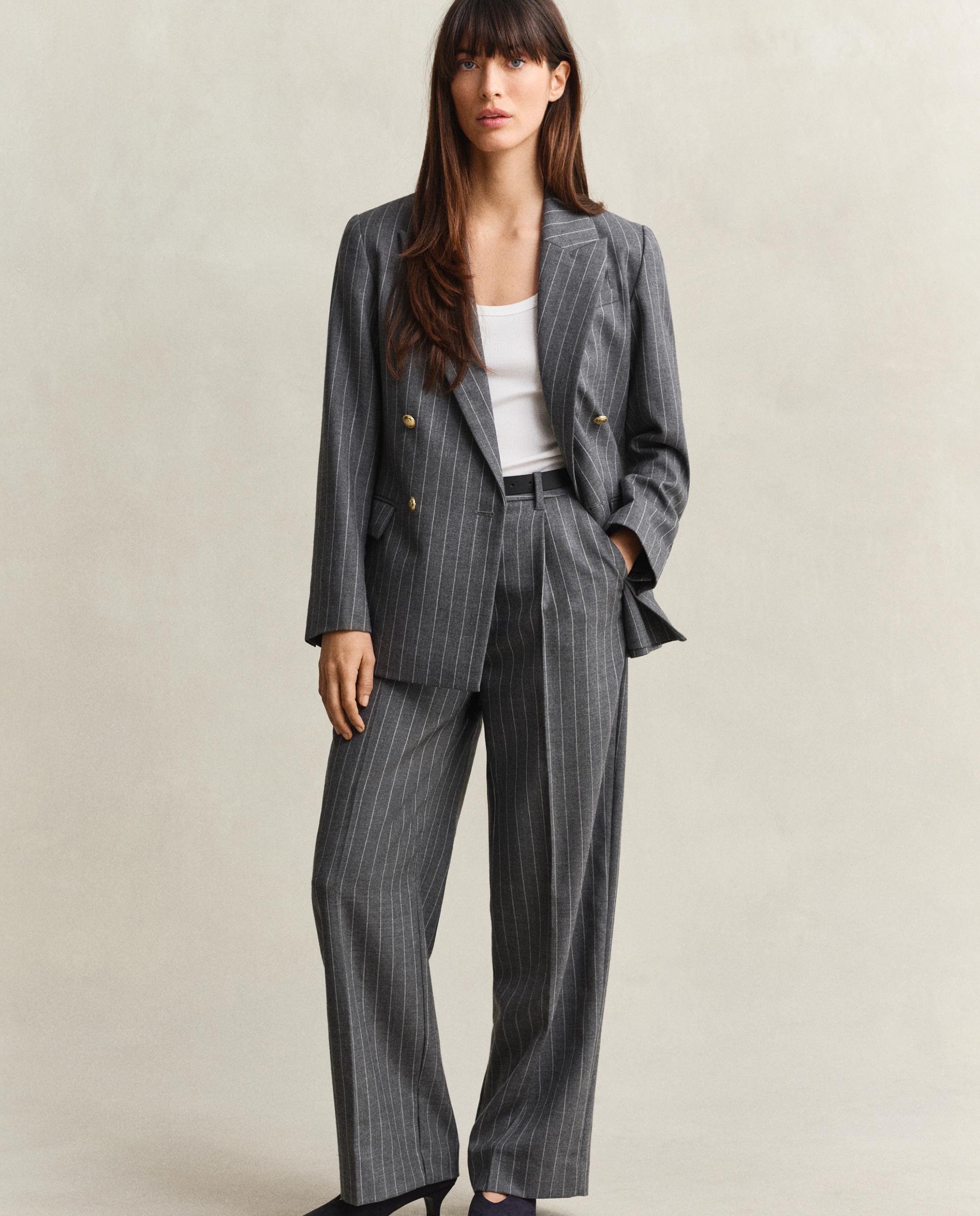 Blazer com Riscas Diplomáticas Cinzento-3