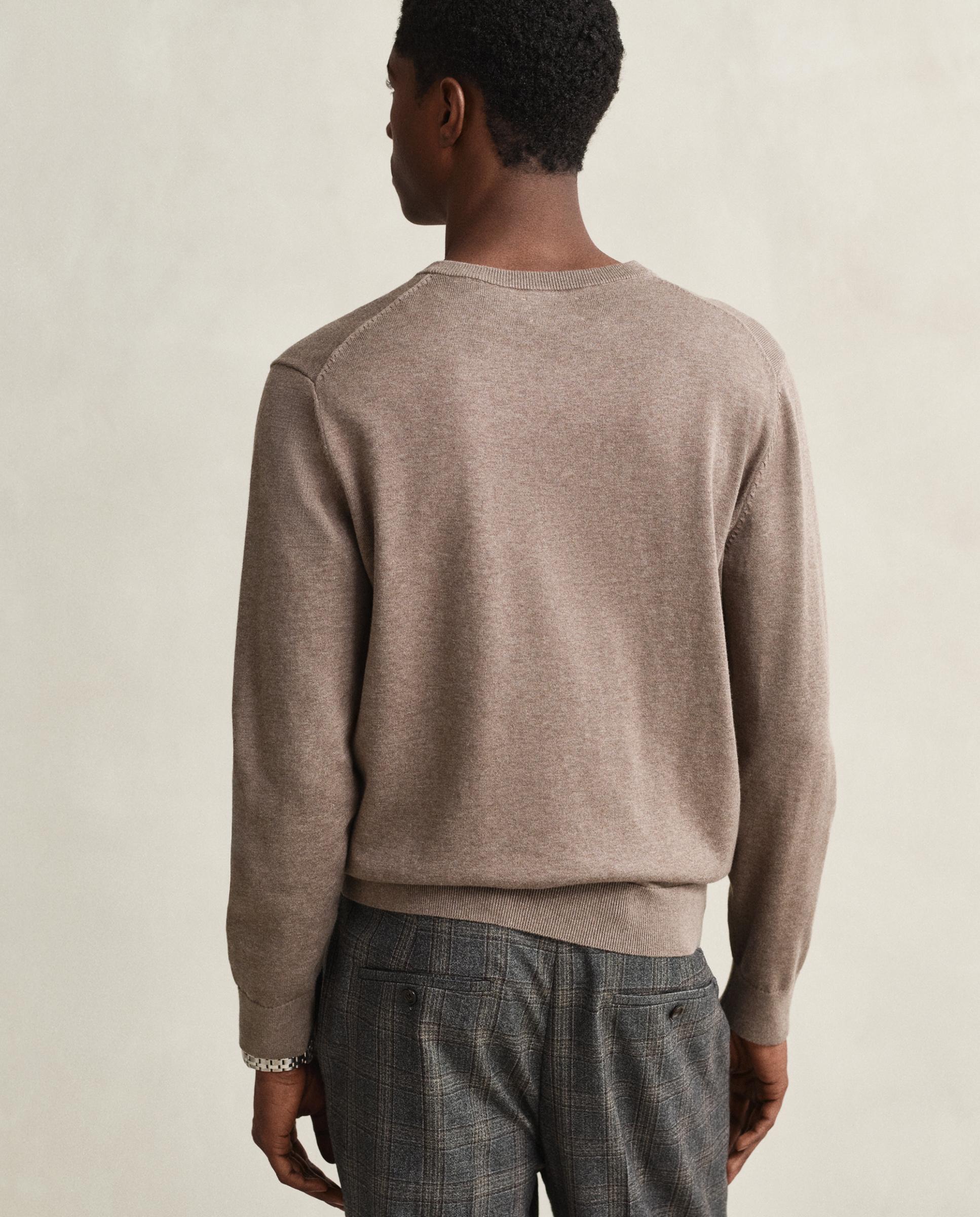 Camisola de Gola em V com Logo Cinzento-escuro-2