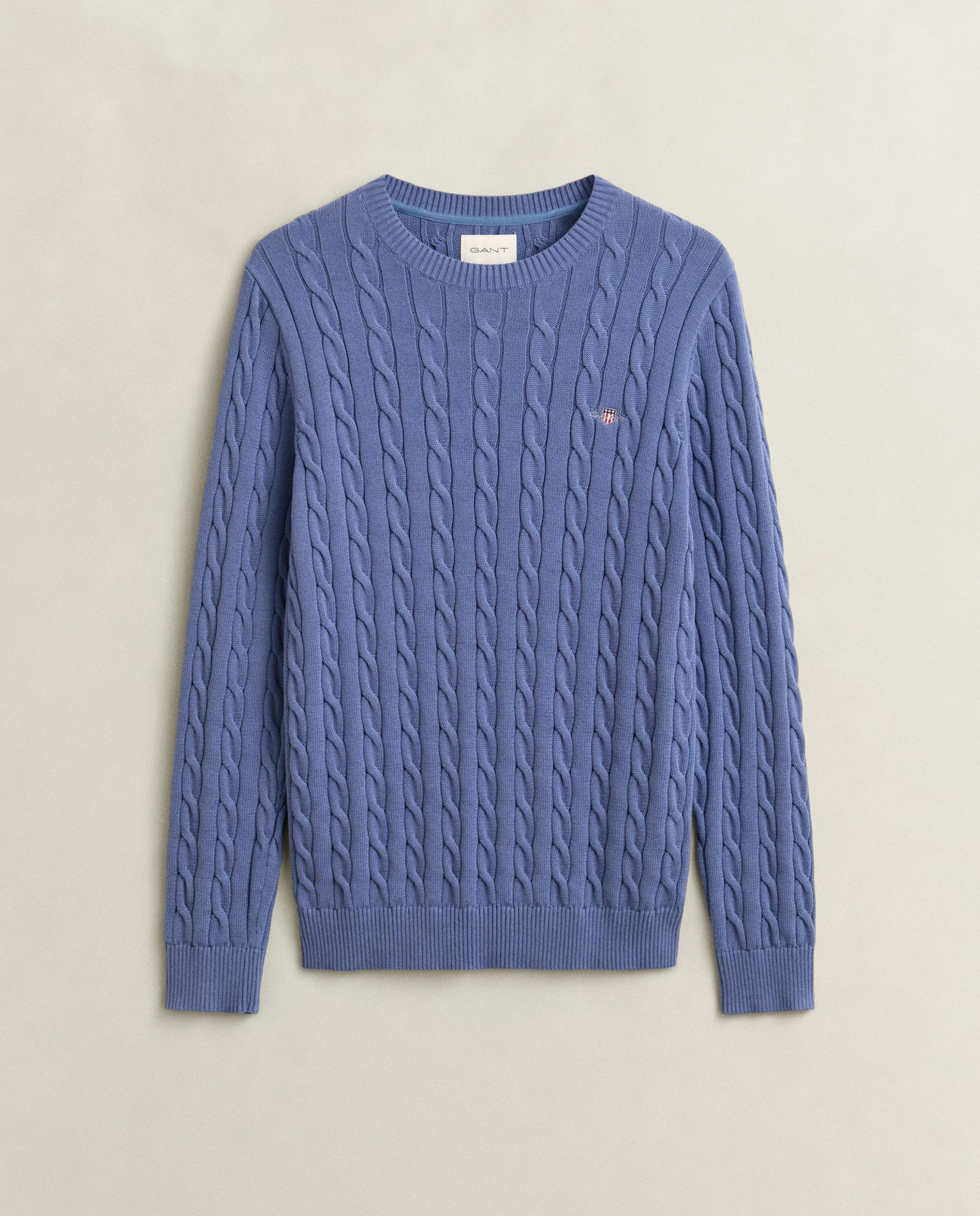 Camisola com Gola Redonda com Logo Azul-5